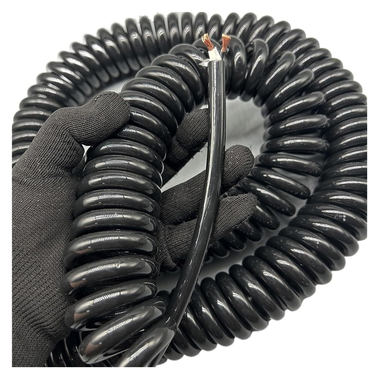 Cavo telefonico Cavo di Alimentazione Flessibile a Spirale, Cavo di Alimentazione telescopico Elastico Quadrato da 2,5 mm, Cavo Super Morbido a 2 conduttori(Stretch 2 Meter)