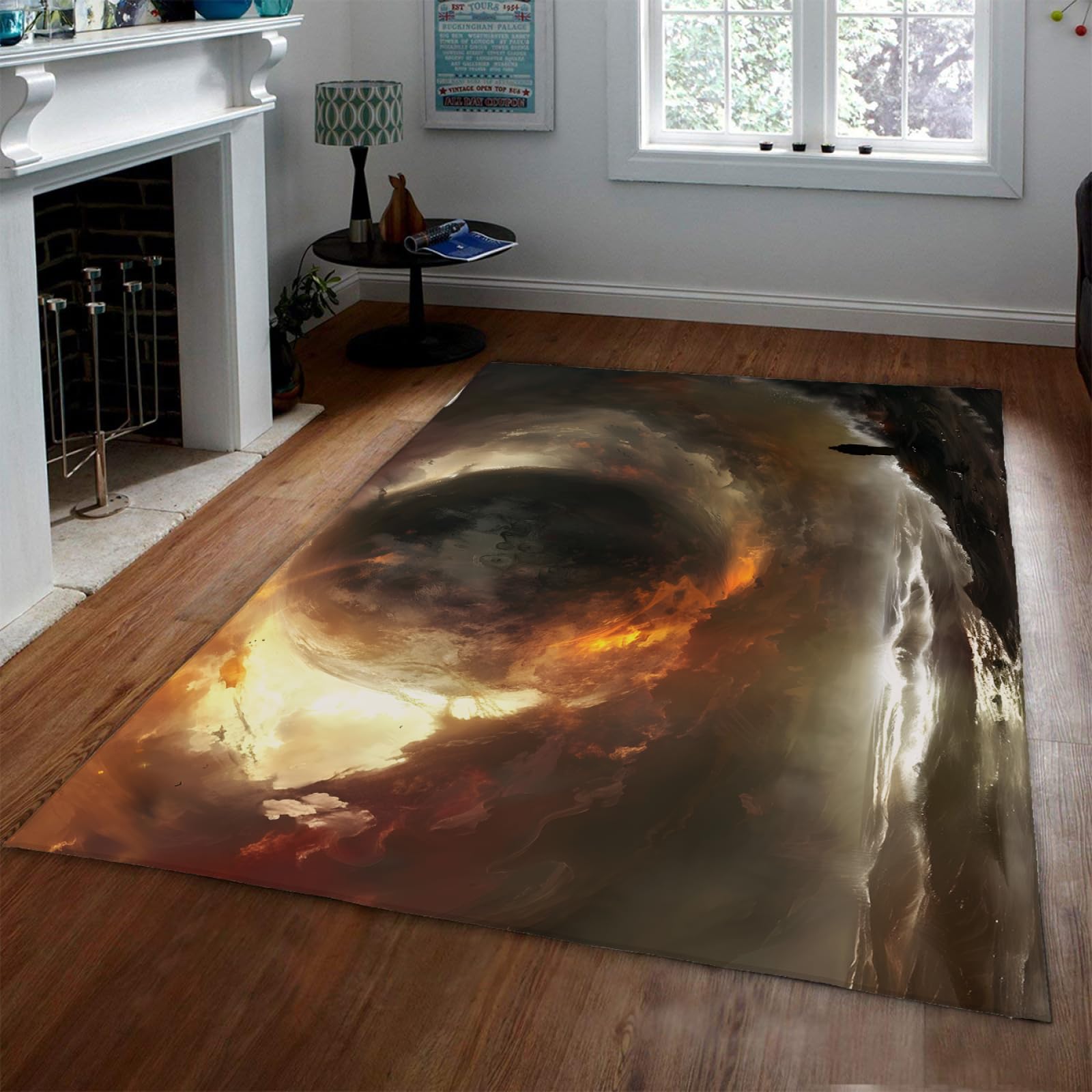 Tapis de chambre nuages orageux antidérapant au tissage premium