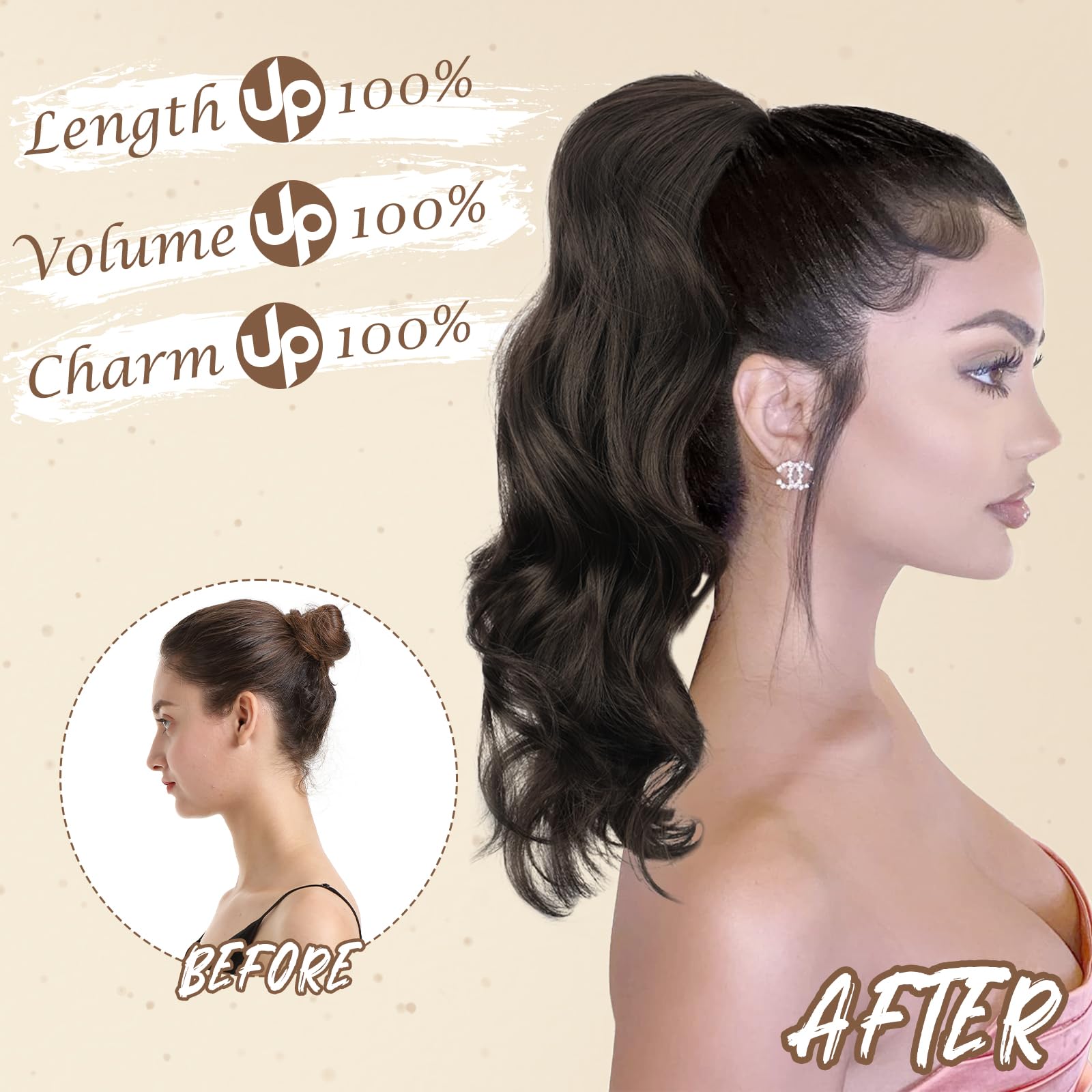 Amazon.com : BARSDAR Drawstring Ponytail Extension, 16 Inch  display picture 3