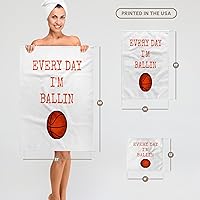Vista 6 de 3D Rose Every Day im Ballin - Toalla de baloncesto con letras naranjas TWL_172351_1, 15 x 22 pulgadas, multicolor