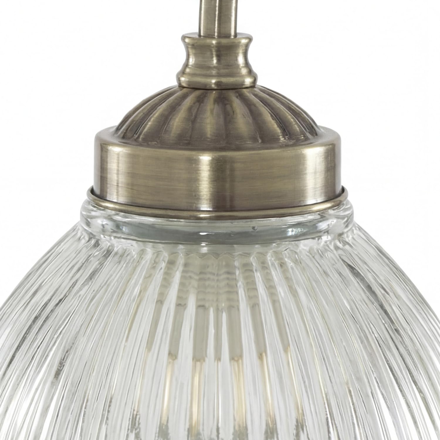 Licht-Erlebnisse Hängelampe Jugendstil, Glas Metall, in Messing, B: 62 cm, 3-flammig, E27, Esszimmer, Wohnzimmer, Küche, elegante Pendelleuchte Esstisch