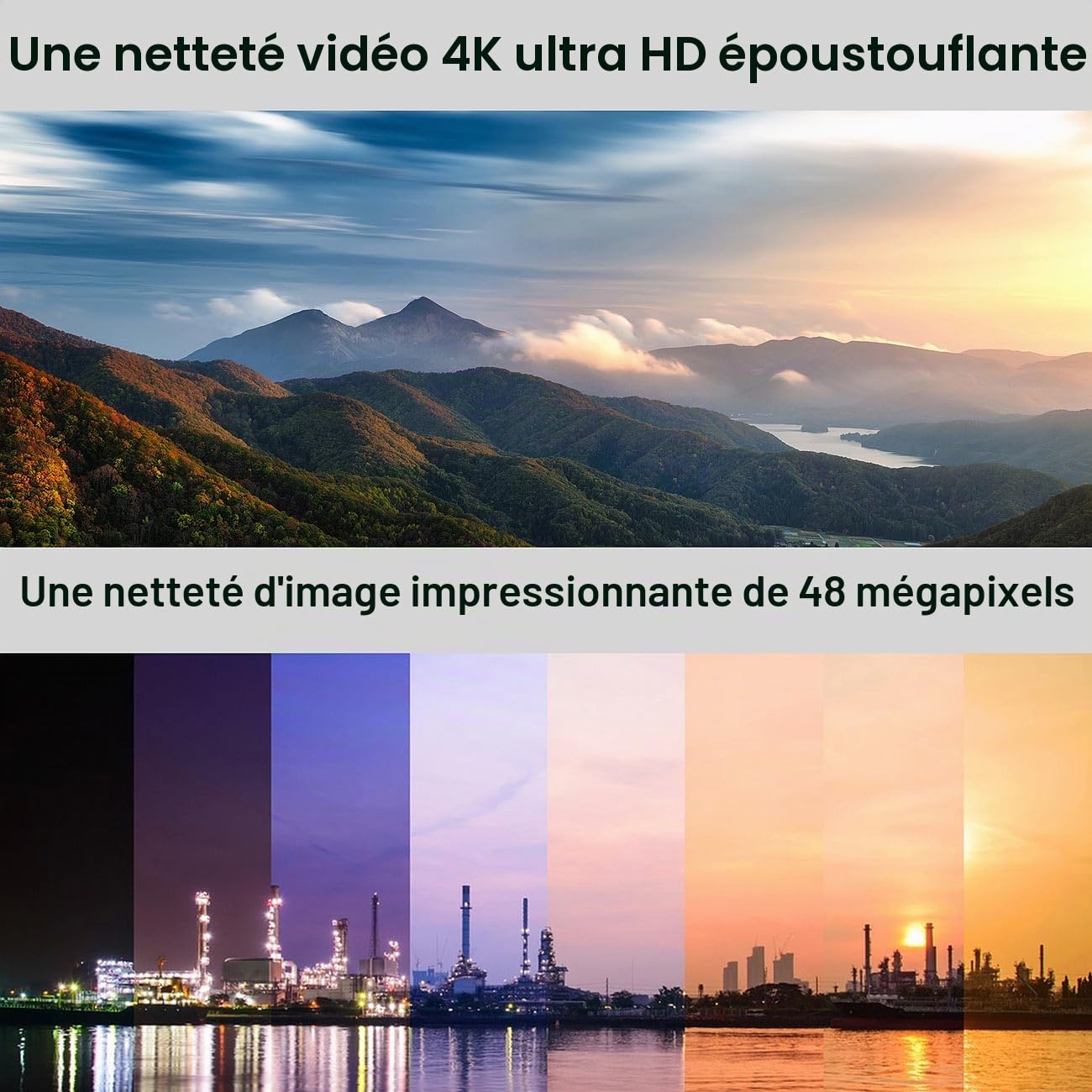 Caméra time-lapse 4K connectée avec éclairage LED [Somikon]