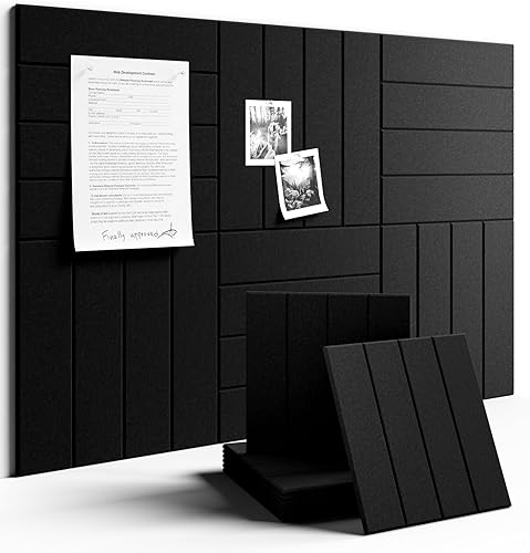 Miniatura 32 de FLUXYNARA - Tablero de anuncios de fieltro 48 x 36 pulgadas, alternativa al corcho, paquete de 12, 70 lengüetas adhesivas, panel de pared grueso