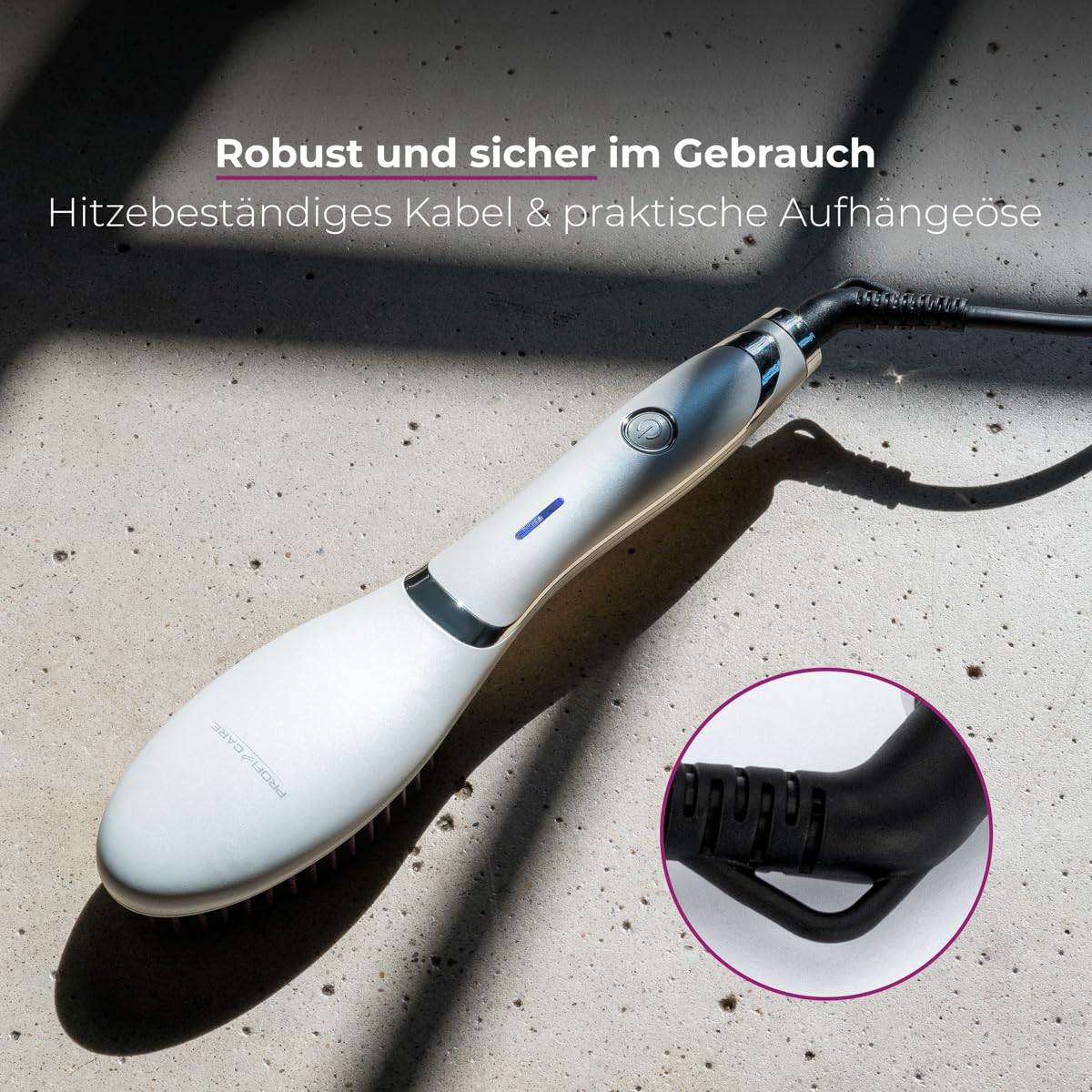 Proficare 330210 Elektryczna Szczotka do Włosów, Biały, 26 cm
