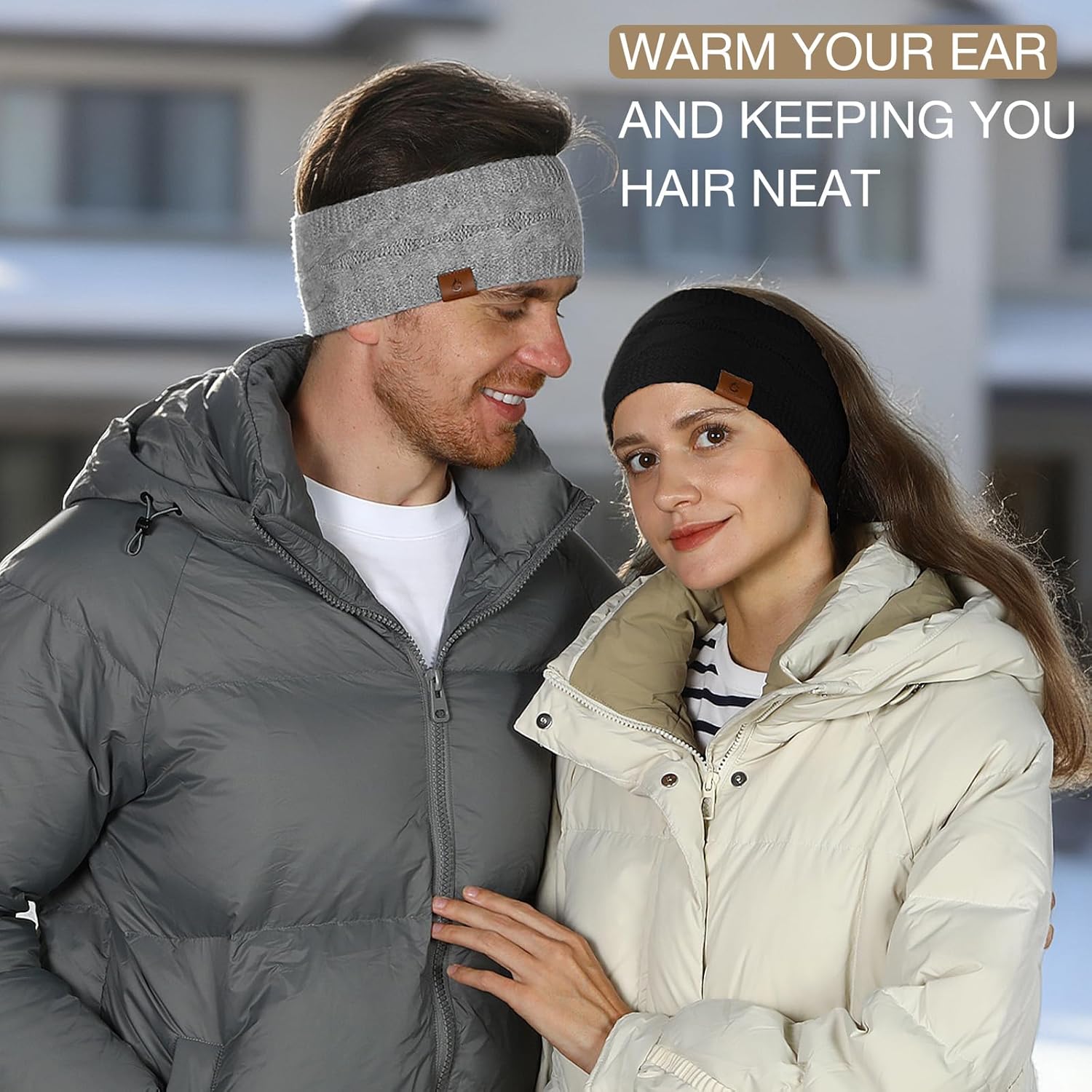 4 Pack Ear Warmer Headband, Knit Earmuffs Winter Headbands for Women, Running Fleece Headband Ear Cover for Cold Weather - Image 5