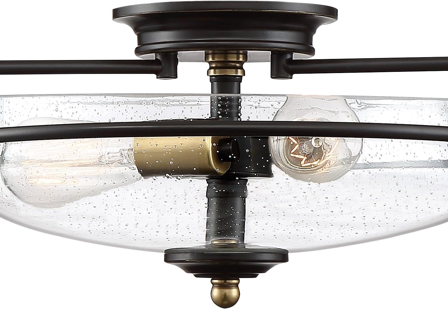Quoizel GFC1617PN Transitional Three Light Flush Mount from Griffin Collection in Bronze/Dark Finish, 16.75 inches