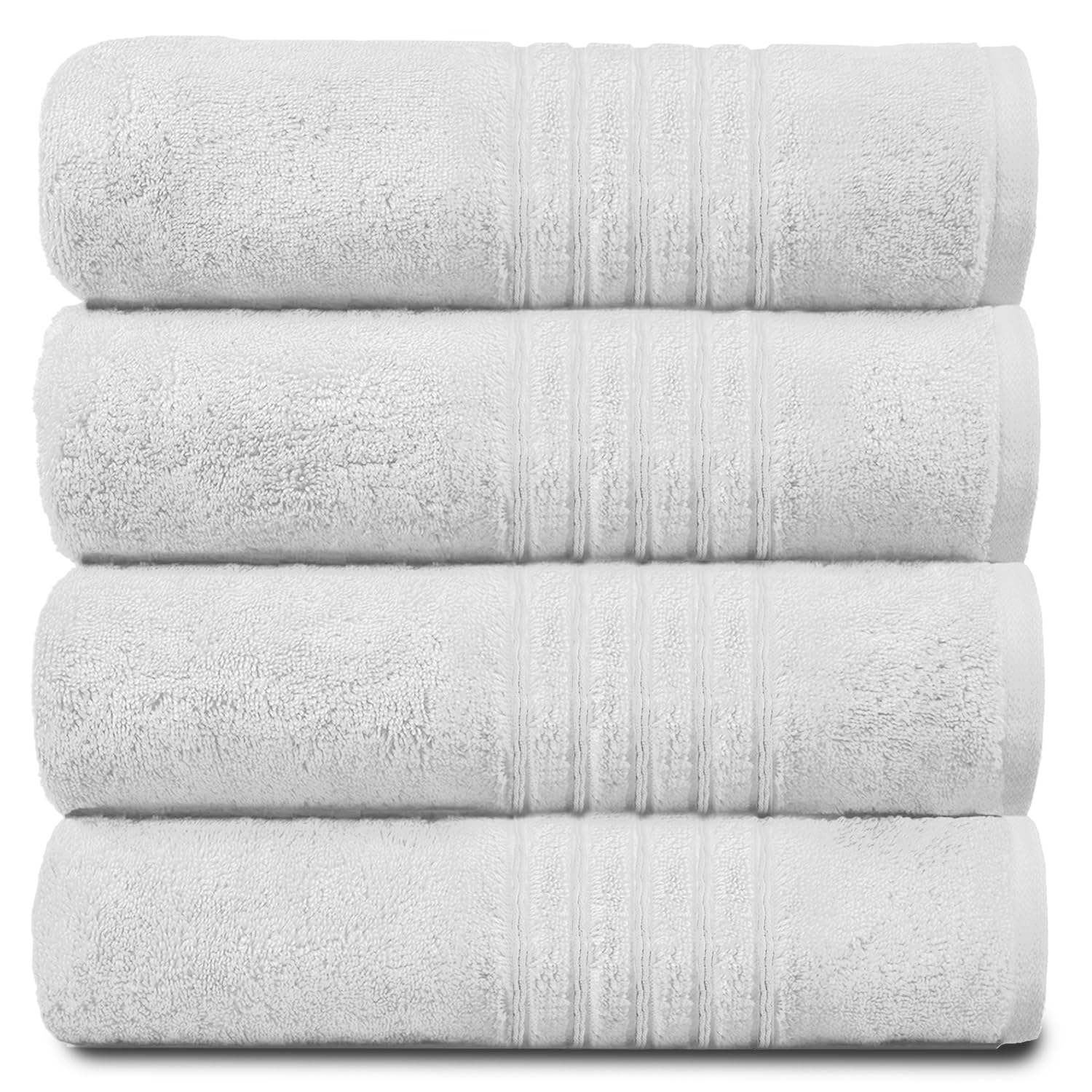 Gc Gaveno Cavailia White Gaveno Cavailia 100% Natural Cotton Thick Absorbent 450 Gsm Hampton Hand Towel [ Pack Of 4- (50X80 Cm)