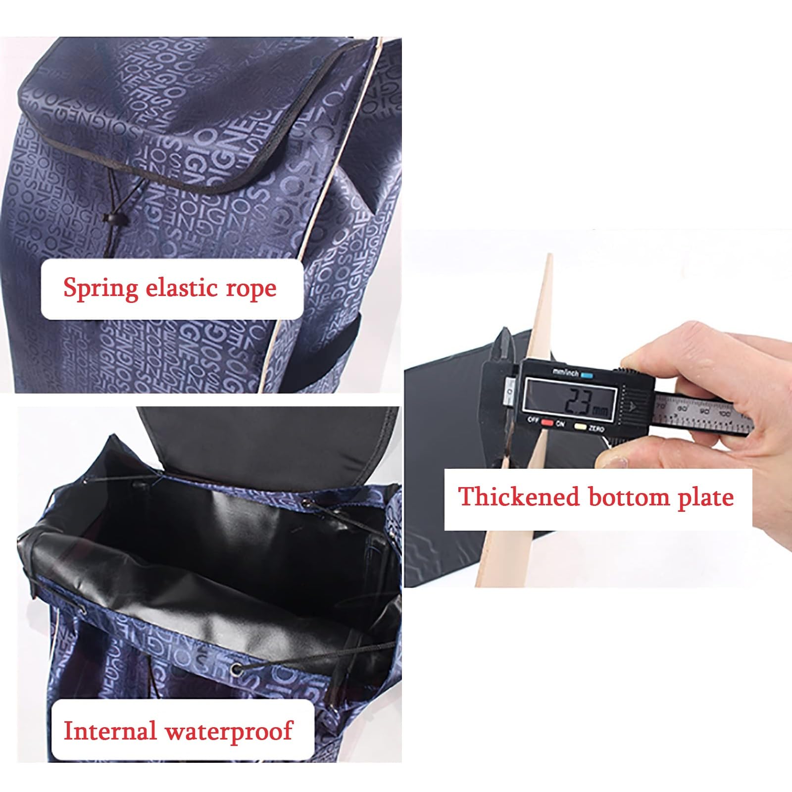 1/2PCS Einkaufswagen-Ersatztasche - 72L Einkaufstasche Shopping Trolley Ersatztasche, Wasserdichte Einkaufstasche Aus Oxford-Stoff, Aufbewahrungstasche Mit Großem Fassungsvermögen ( Size : 2PCS )