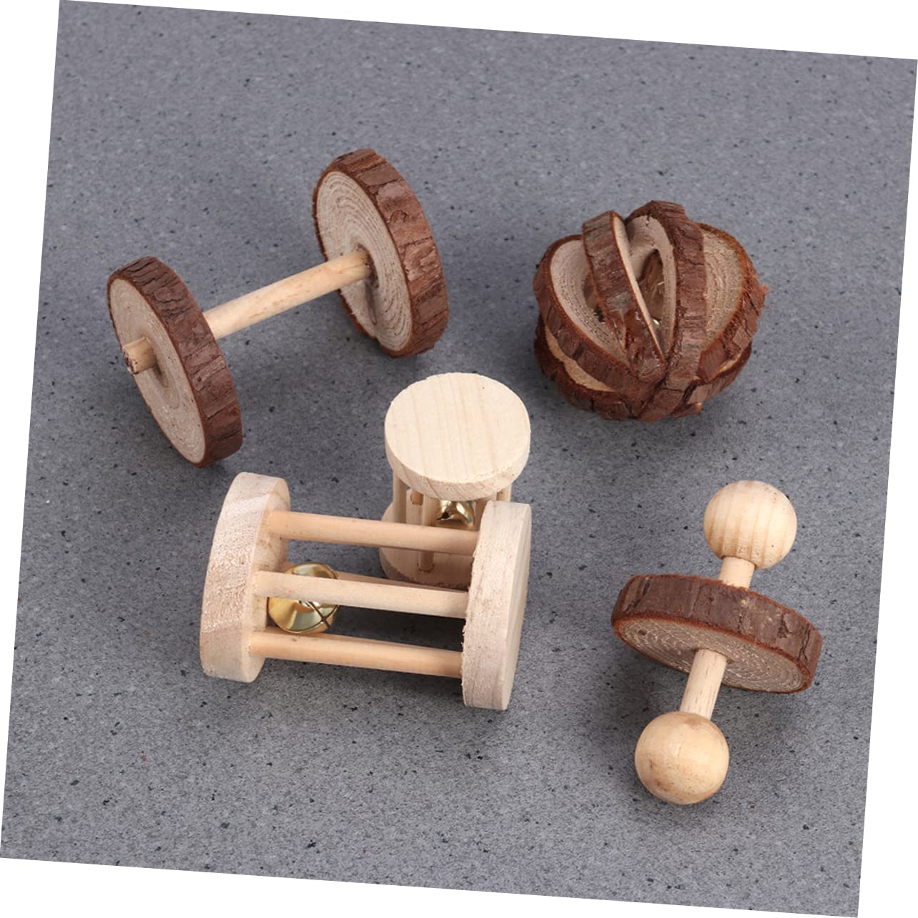 Angoily 18piezas Juguetes De Madera para Mascotas Juguetes De Masticar para Hámsters y Conejos Cuidado y Ejercicio Varios Estilos para Pequeños Animales como Cobayas y Loros