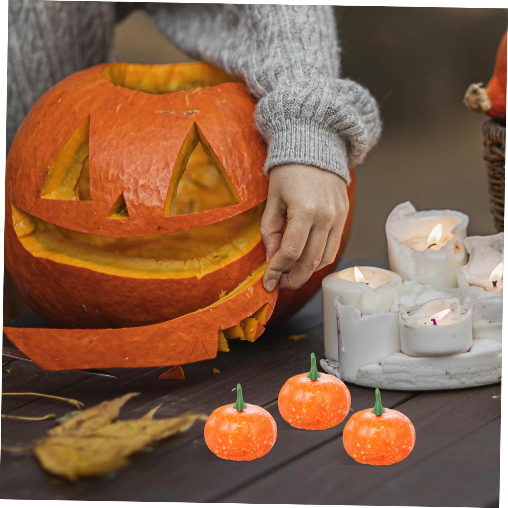 Zerodeko 3 Set Zucca Di Schiuma Di Simulazione Vacanza Gonfiabili Di Halloween Zucche Decorazioni Autunnali Lanterna Di Zucca Portatile Di Halloween Ghirlanda Orange Schiuma 16 Pezzi * 3
