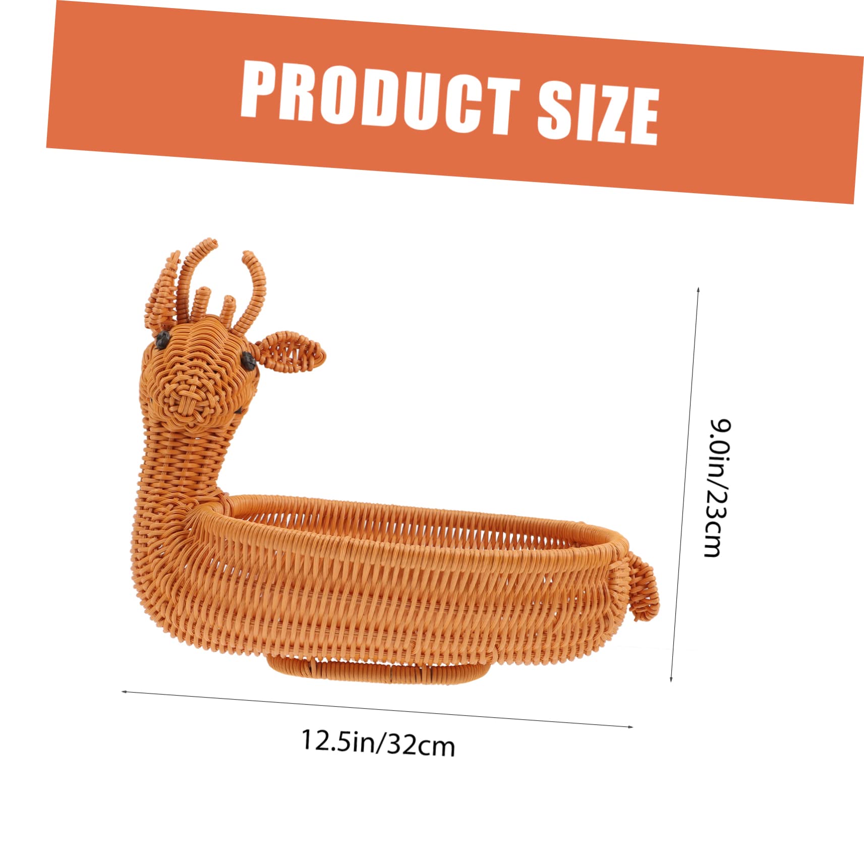 PRETYZOOM Christmas Elk Design Woven Storage Basket Cartoon Elk Desktop Adornment for Home Kitchen and Living Room Christmas Basket for Organizing Fruits