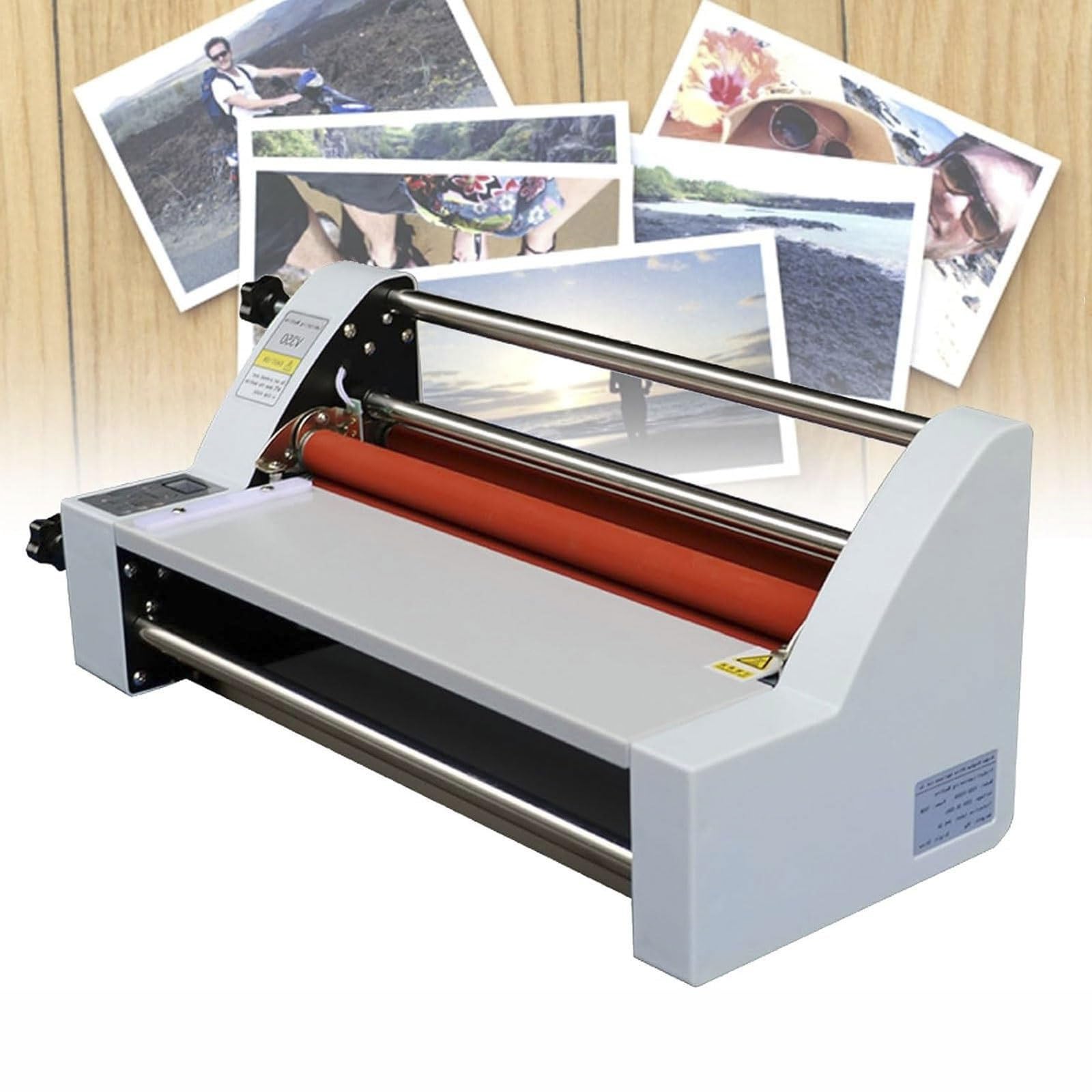 Laminatore a Caldo e a Freddo V350 da 350 mm, Macchina for laminazione Termica Mono e bifacciale con Display Digitale, velocità di laminazione 1,1 m/min, for casa, Ufficio, Scuola