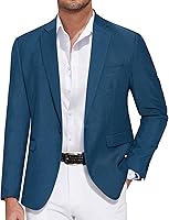 COOFANDY Men's Slim Fit Casual Blazer Jacket - One Button Lightweight Sport Coat for Business & Weddings