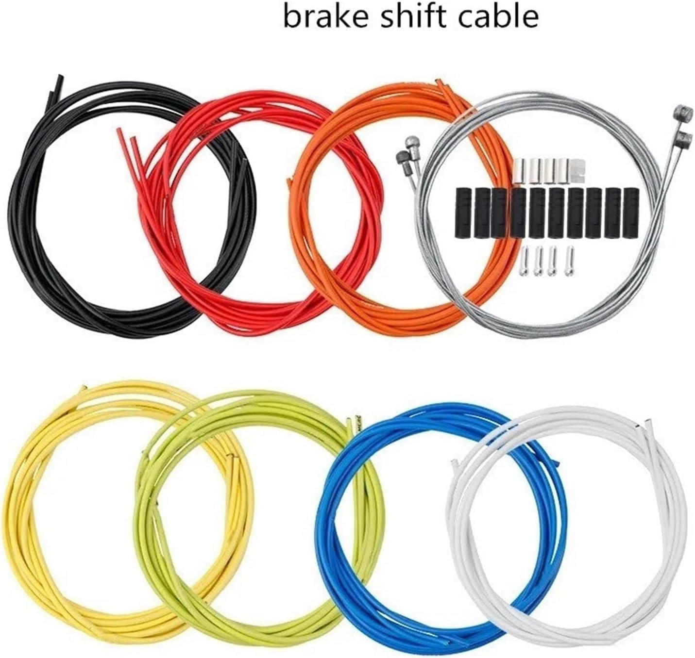Bike Brake Wire,1 PCS Bicycle Brake Shift Cable MTB Road Bike Derailleur Line 2.5+2m Brake Housing/Shift Housing(Orange)(Blue)/17041(Red)