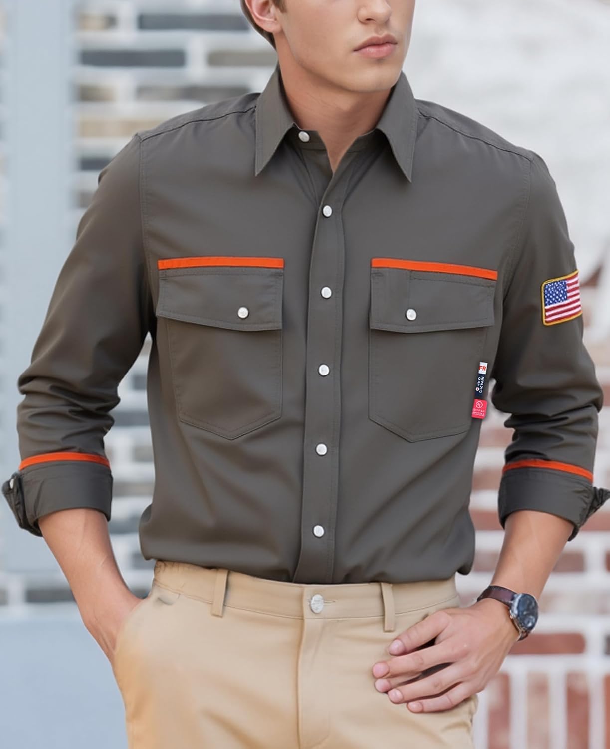 BOCOMAL FR Shirts for Men Flame Resistant Light Weight NFPA2112 Fire Retardant Welding Shirt Water & Oil Repellent Finish - Image 4