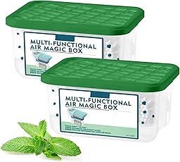 Caja mágica para eliminar el polvo en interiores, caja mágica multifuncional para purificación de aire, recolección automática de polvo y fórmula de extracto de plantas, frescura duradera para el