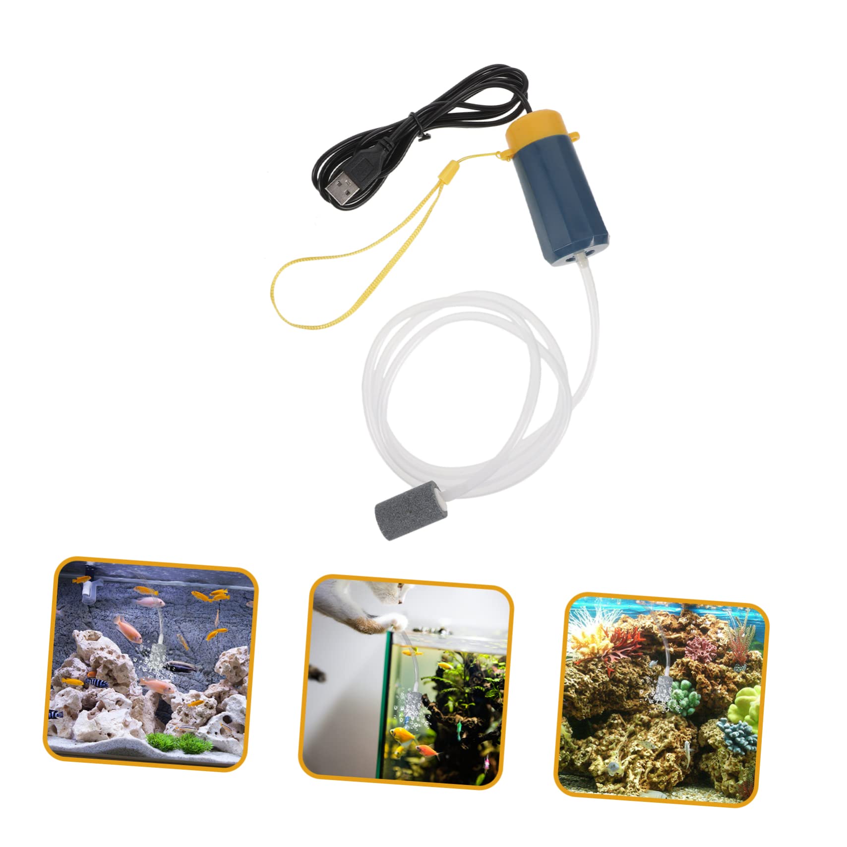 Toddmomy 3piezas Bomba De Portátil USB para Acuarios Aireador Silencioso Gran Desplazamiento para Peceras y Actividades De Pesca Generación Estable De Burbujas