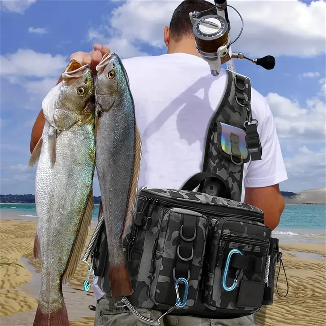 Valigia per attrezzatura da pesca, borsa a tracolla, impermeabile, scatola portaoggetti EN8