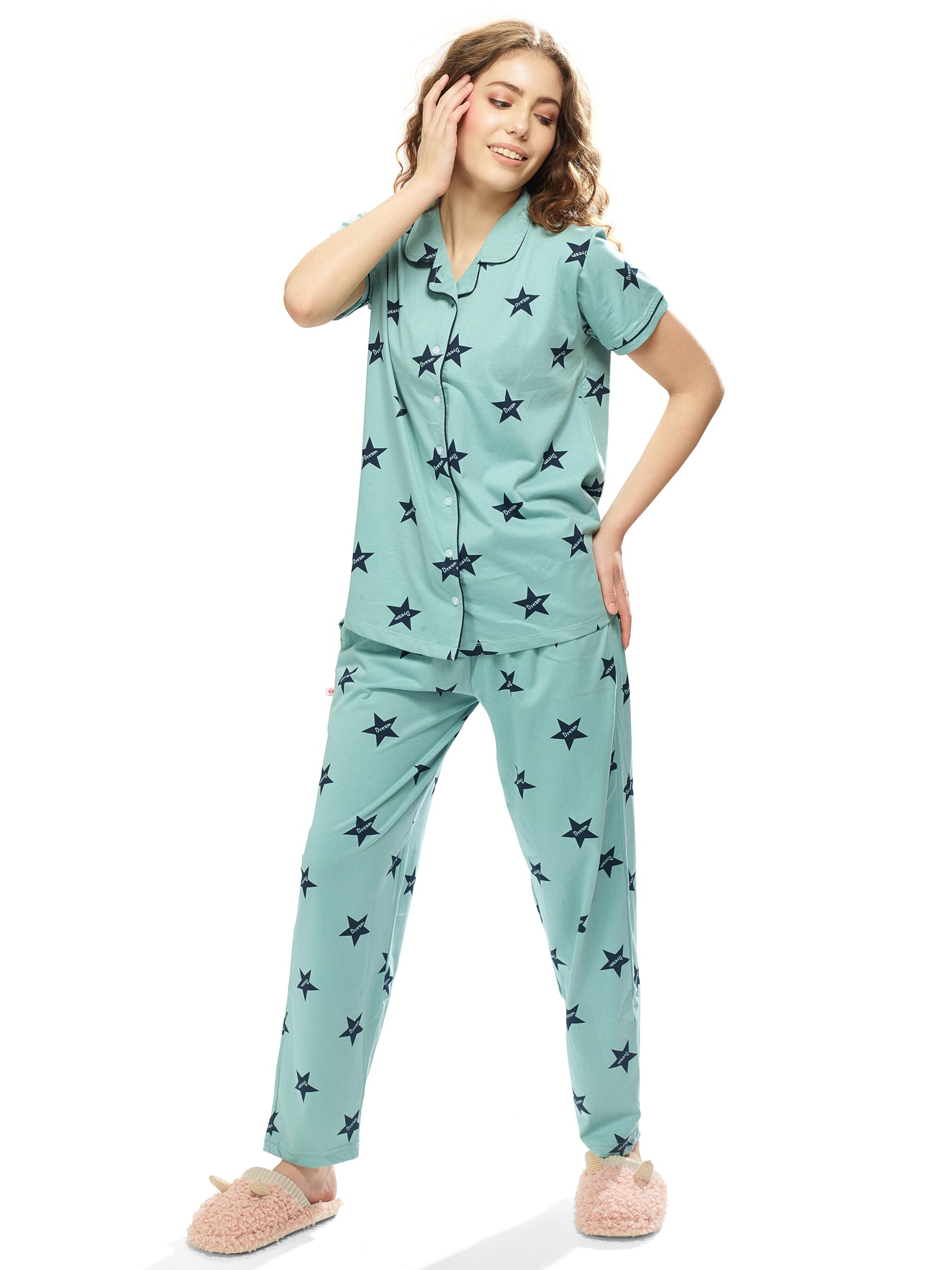 weet Women's Star Printed Night Suit Set-picture-35