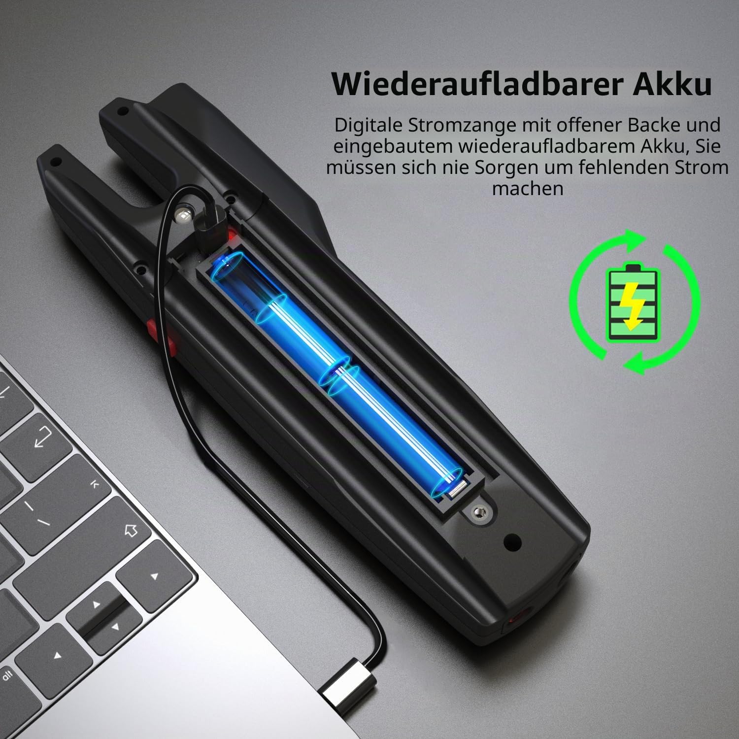 BSIDE U6X Elektrischer Tester Stromzange, offen, AC DC 600 A mit Infrarot-Thermometer, verbessert, 12:1, LCD, Farbe 9999, VFC-Zählungen, Digital, intelligent, TRMS mit wiederaufladbarem Akku