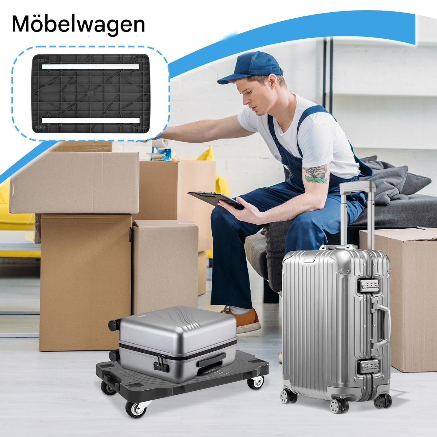 Carrello Per Spostamenti E Trasporto Attrezzo Per Spostamento Di Carichi | Carrello Per Bagagli Con Ruote Per Donne Uomini Adolescenti Shopping Viaggio Trasloco Casa Magazzino