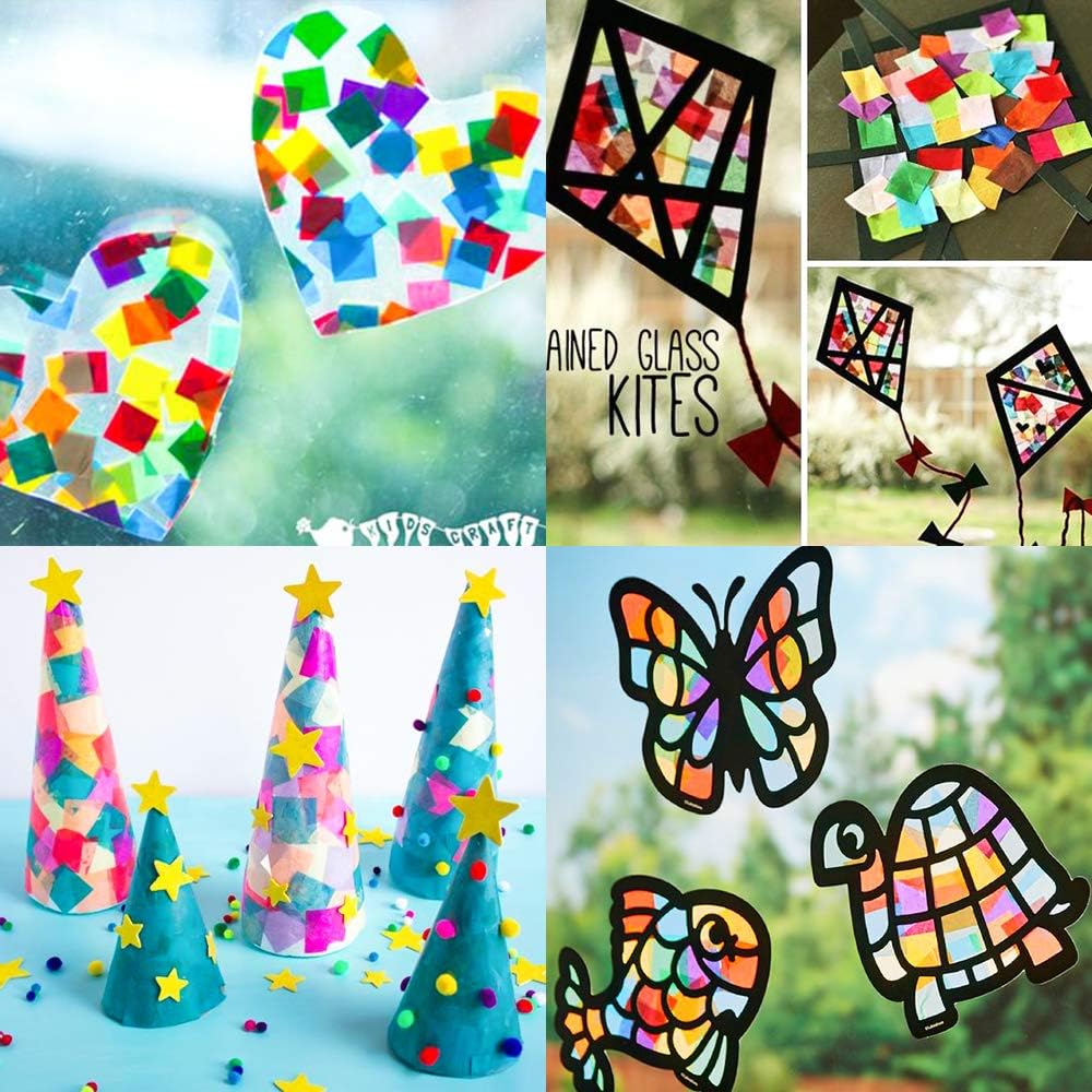 4800pcs 1inch Tissue Paper Squares, Tissue Paper for Crafts, Colored Tissue Paper, 12 Assorted Colors for Kids Craft DIY Origami Paper Art