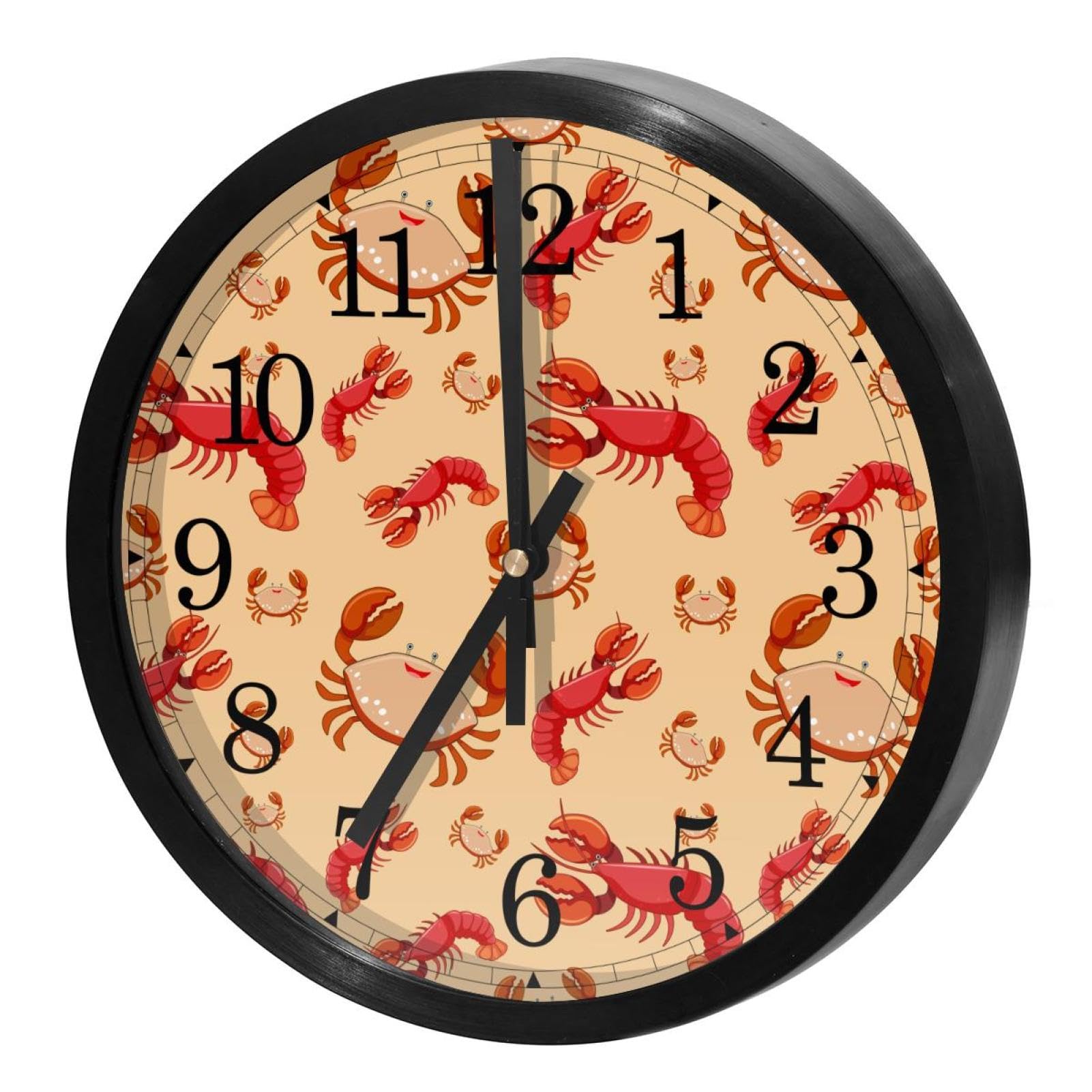 Horloge murale silencieuse pour bien dormir avec motif homard breton