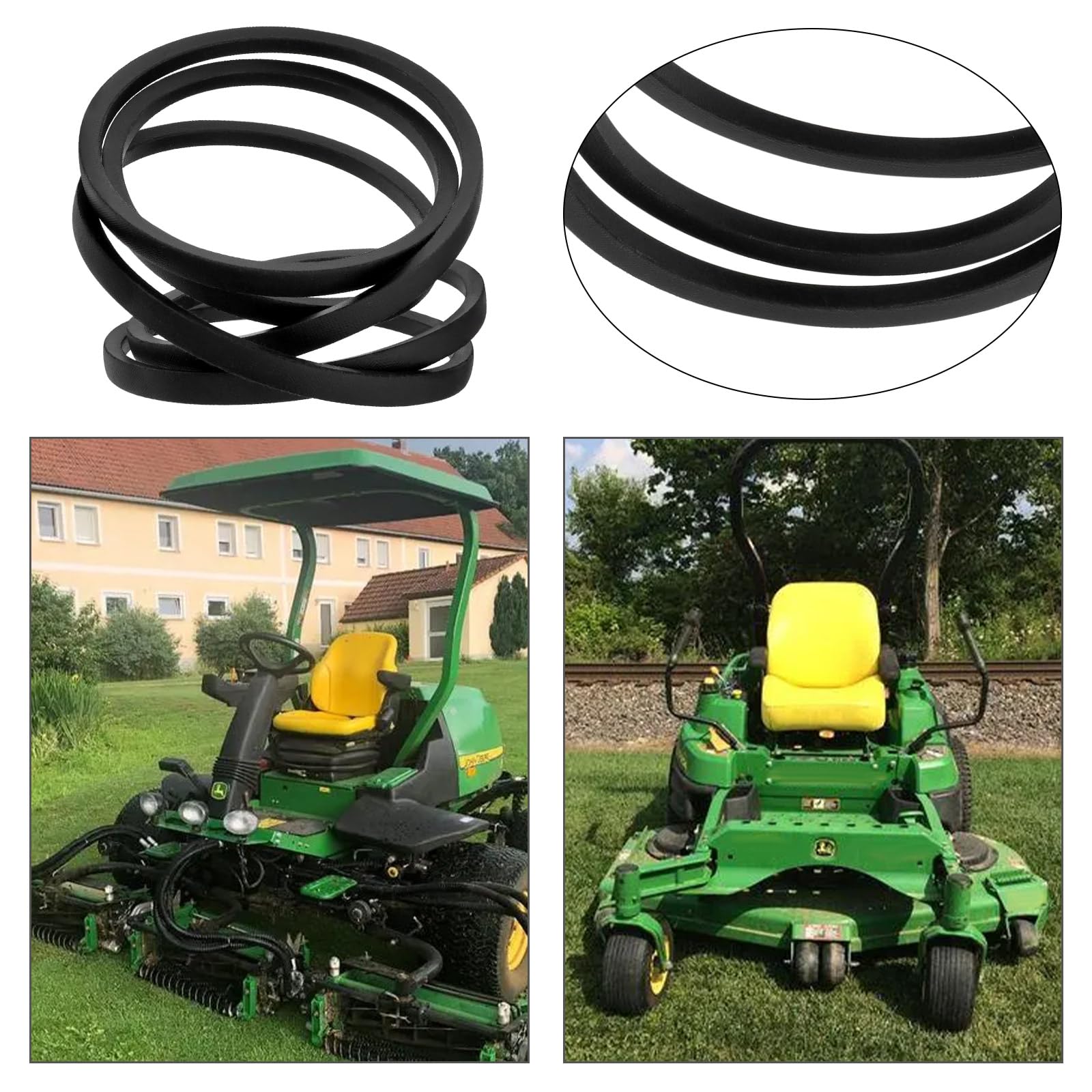 EMSea 1 Pezzo di Ricambio per Cinghia di Trasmissione del Piatto di Taglio M128733 Compatibile con John Deere LT Series 42 Pollici Trattori LT155 LT160 LT166 LT170 LT180 Nero