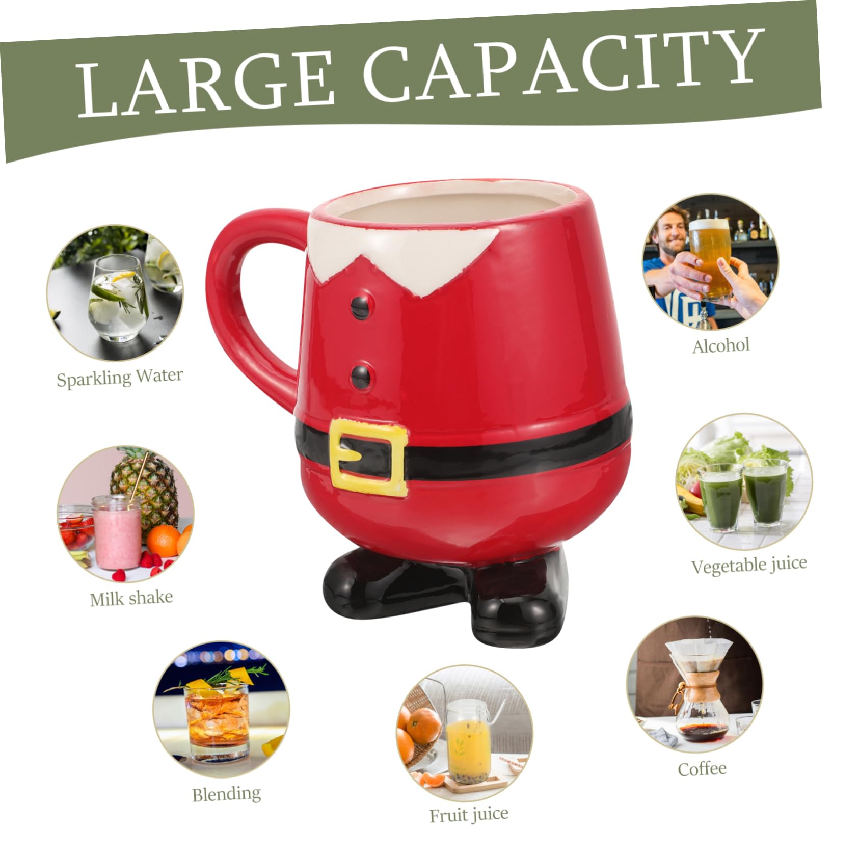 Ciieeo Bonita Taza de Café Decorativa Navideña Tazas de Cerámica de Papá Noel Y Muñeco de Nieve para La Oficina Y El Hogar Taza de Agua Navideña