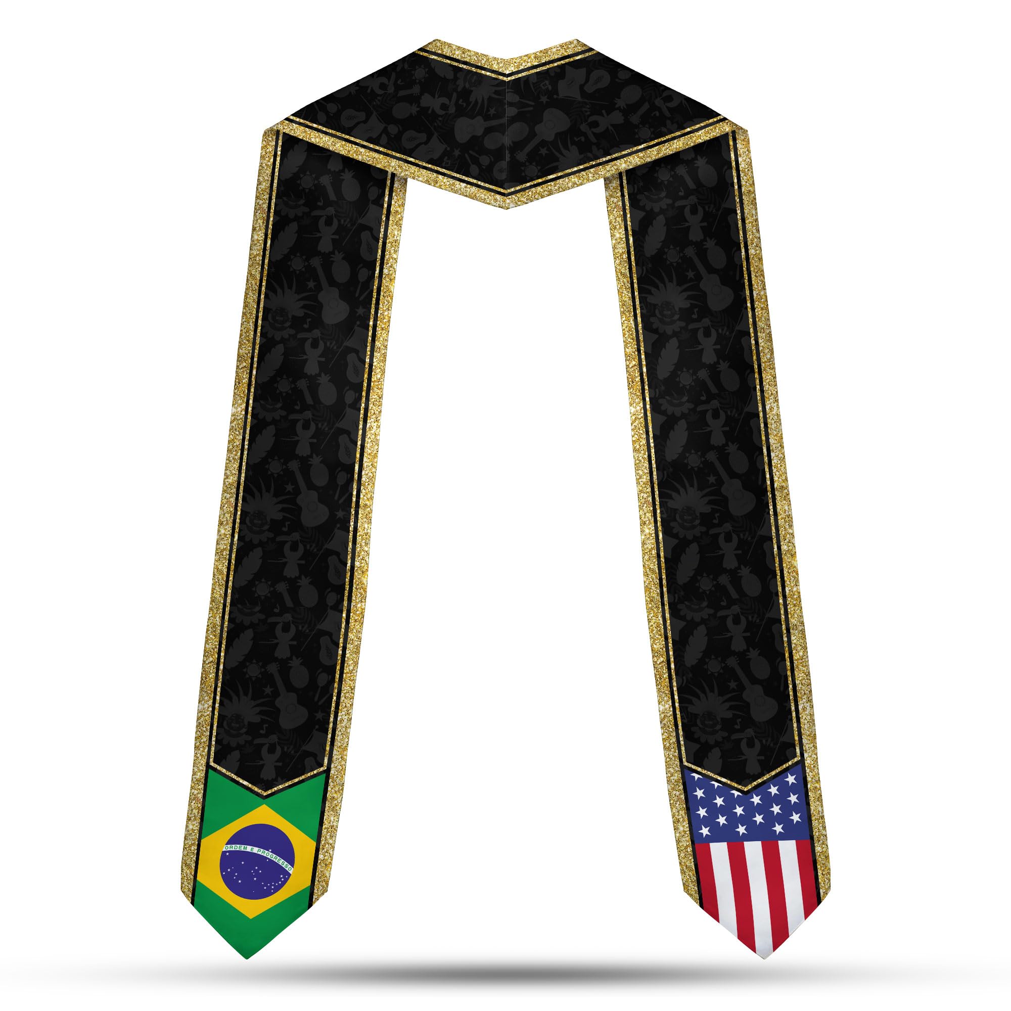 MonkeyVan Personalized Brazil Graduation Stole, Brazilian Graduation Sash, Brazil Flag Graduation Stole, Class of 2025 Bz4