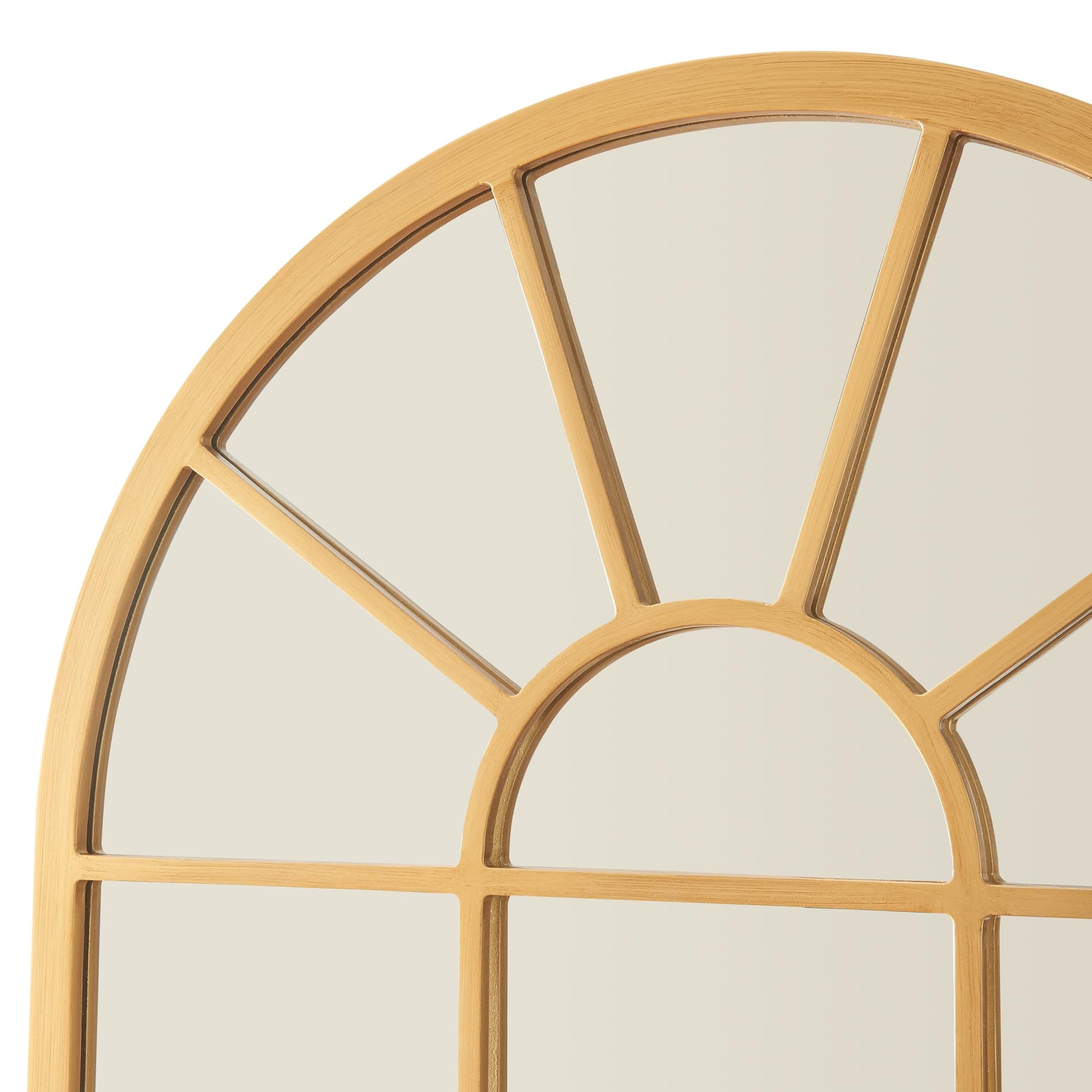 [en.casa] Espejo de Pared Espejo Cuadriculado en Forma de Ventana de MDF para Salón Dormitorio Decoración 80 x 60 cm - Dorado