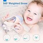 hahaland 2 in 1 Sippy Cup for Toddlers with Spout & Straw, Spill Proof Baby Trainer Leaner Transition Cup with Handles Sippy Cup for Baby 6 12 Months, 8 Ounce (One Cup with Spout & Straw)