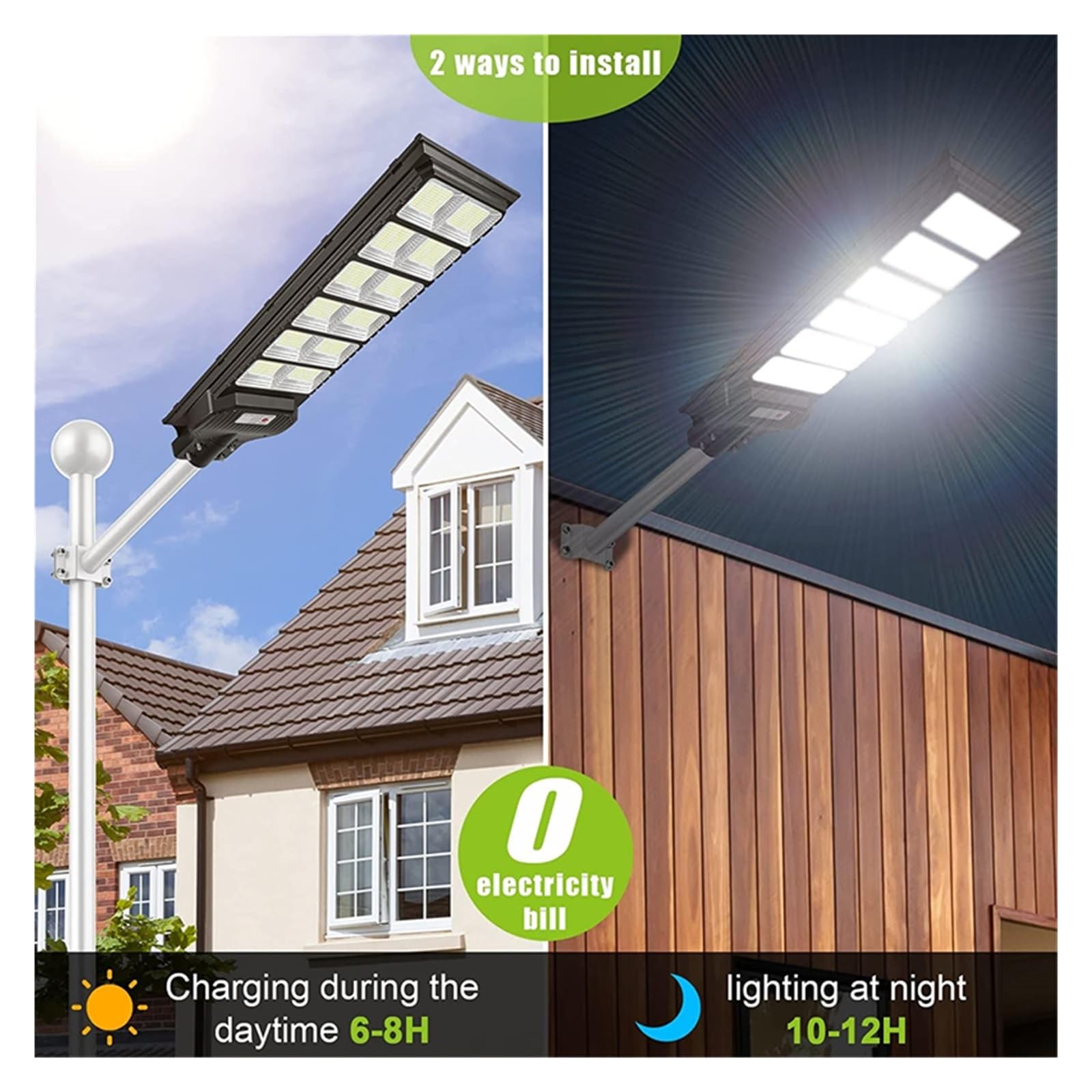 Lampy Solarne Zewnątrz, 400W słoneczna lampa uliczna zewnętrzna 520LED 20000 lumenów Super jasny czujnik ruchu wodoodporny IP66 do garażu ogrodowego lampa słoneczna,Do ogrodu, ulicy, werandy(286COB)
