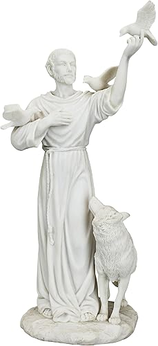 Design Toscano Estatua de resina de mármol unida de San Francisco y amigos del bosque disponible en Yaxa Peru