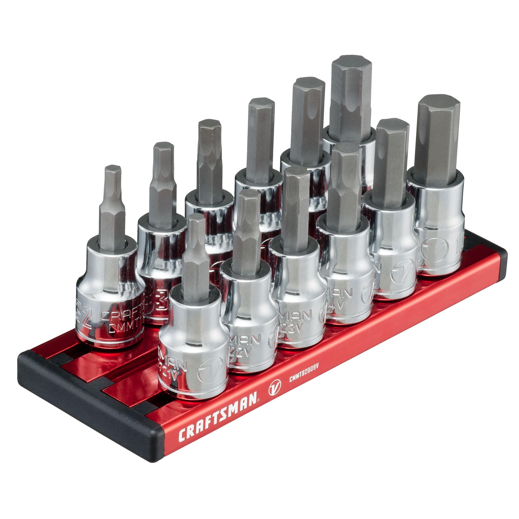 CRAFTSMAN V-SERIES Socket Set, Hex SAE & MM, 3/8 Inch Drive