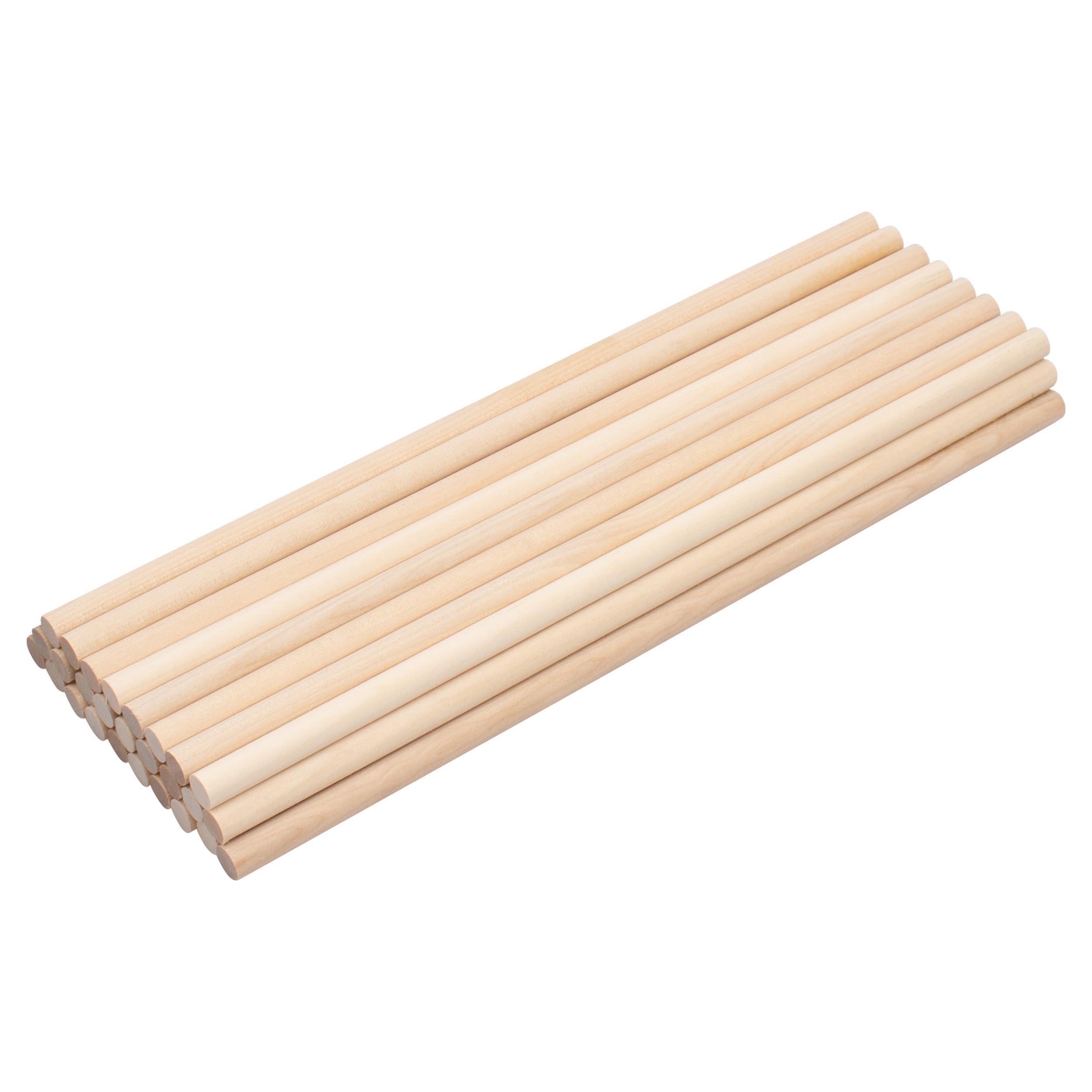 Coadura 25 Pcs Wooden Dowel Rods - 3/8 x 12 Inch Unfinished Hardwood Sticks,Dowel Rods Wood Sticks for Craft and DIY, Macrame Dowel,Wooden Poles