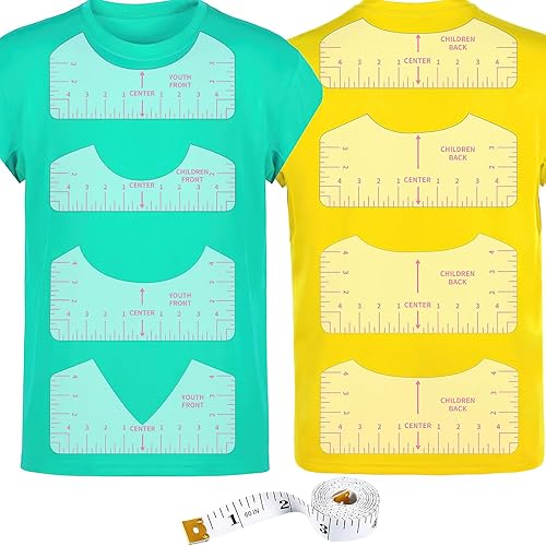 Miniatura 10 de Guía de regla para camisetas para alineación de vinilo, reglas para camisetas para centrar diseños, plantilla de medición de PVC, suministros