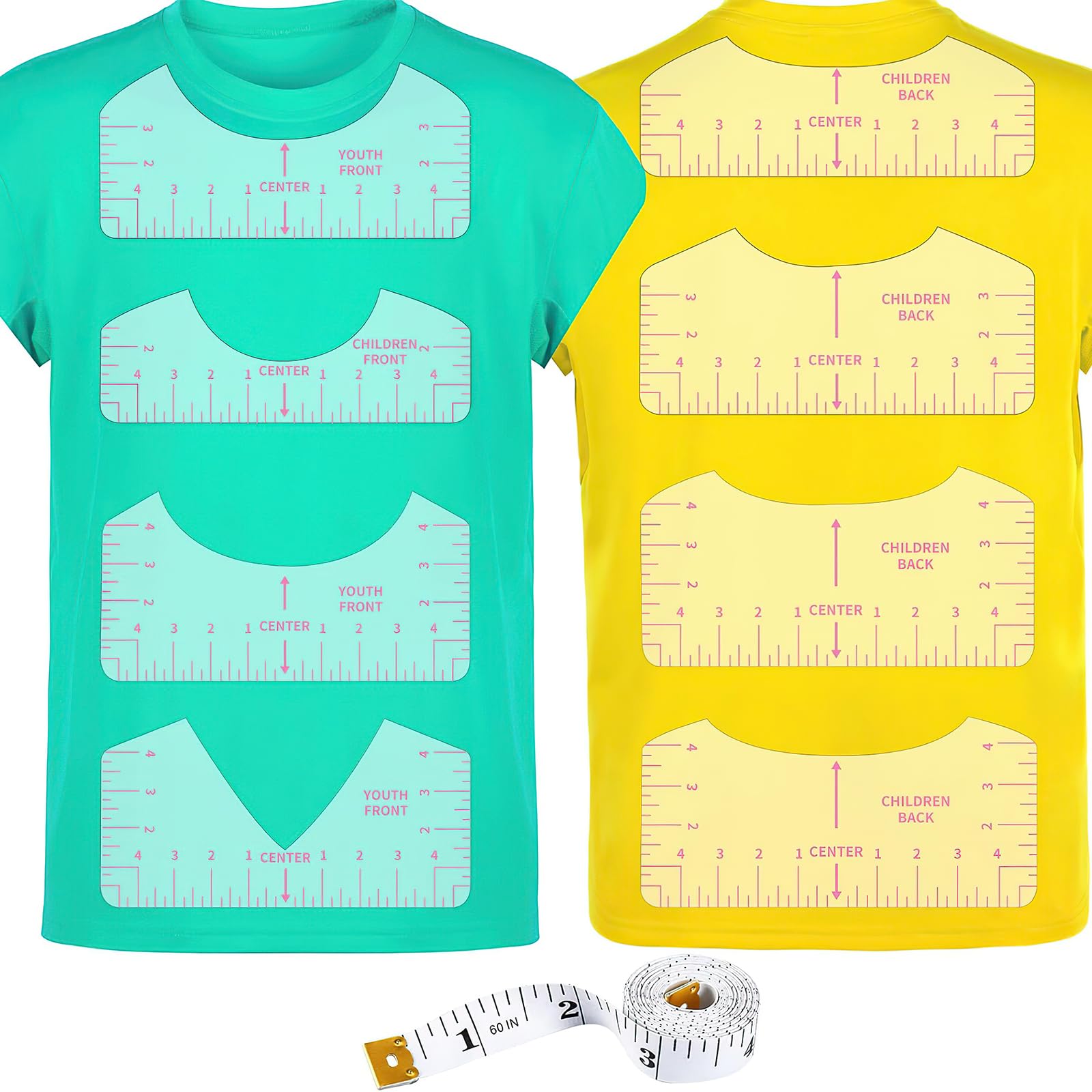 Snapklik.com : 9pcs Tshirt Ruler Guide For Vinyl Alignment, T Shirt ...