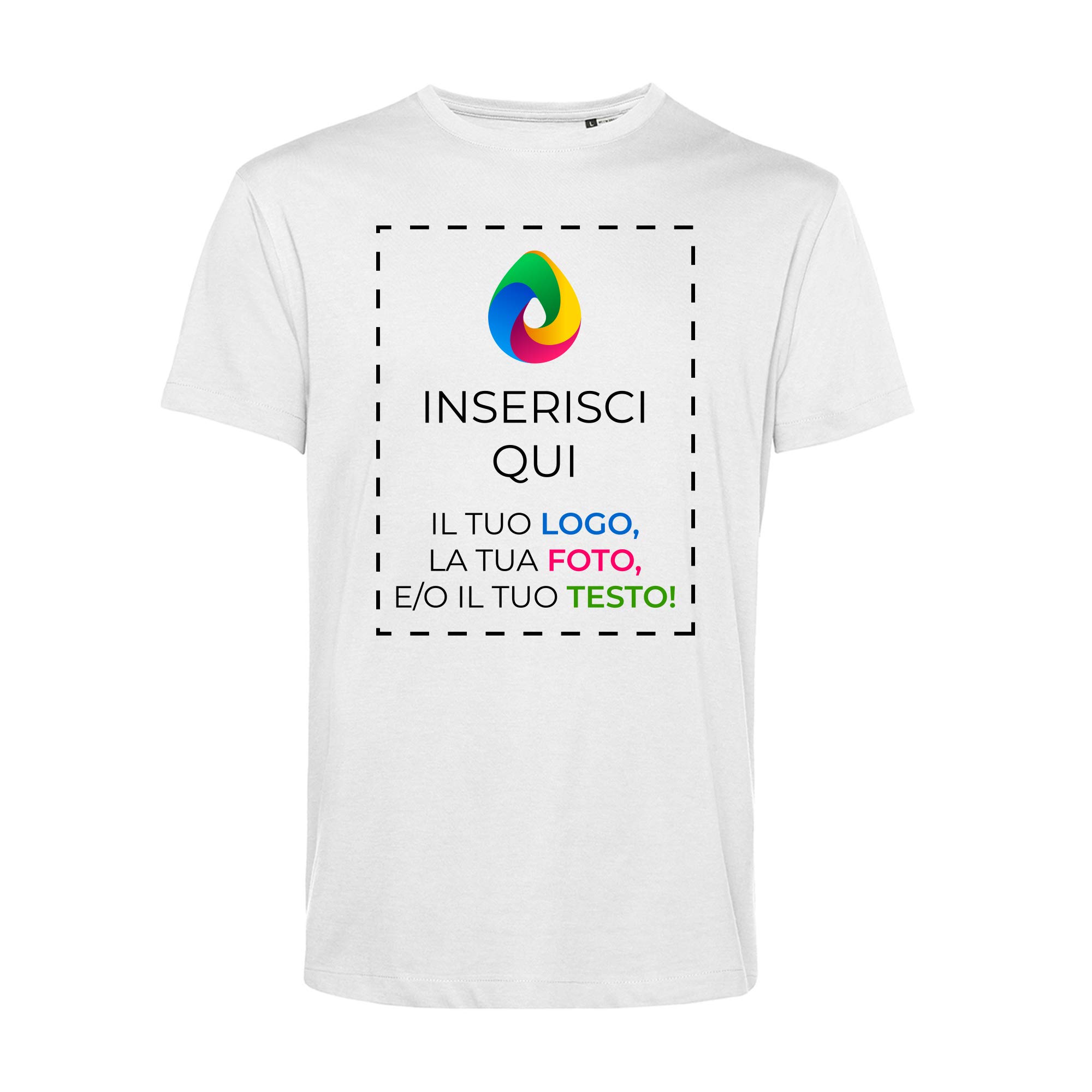 Teetaly Maglietta T-Shirt Personalizzata Stampa Fronte Retro Uomo in Cotone Organico