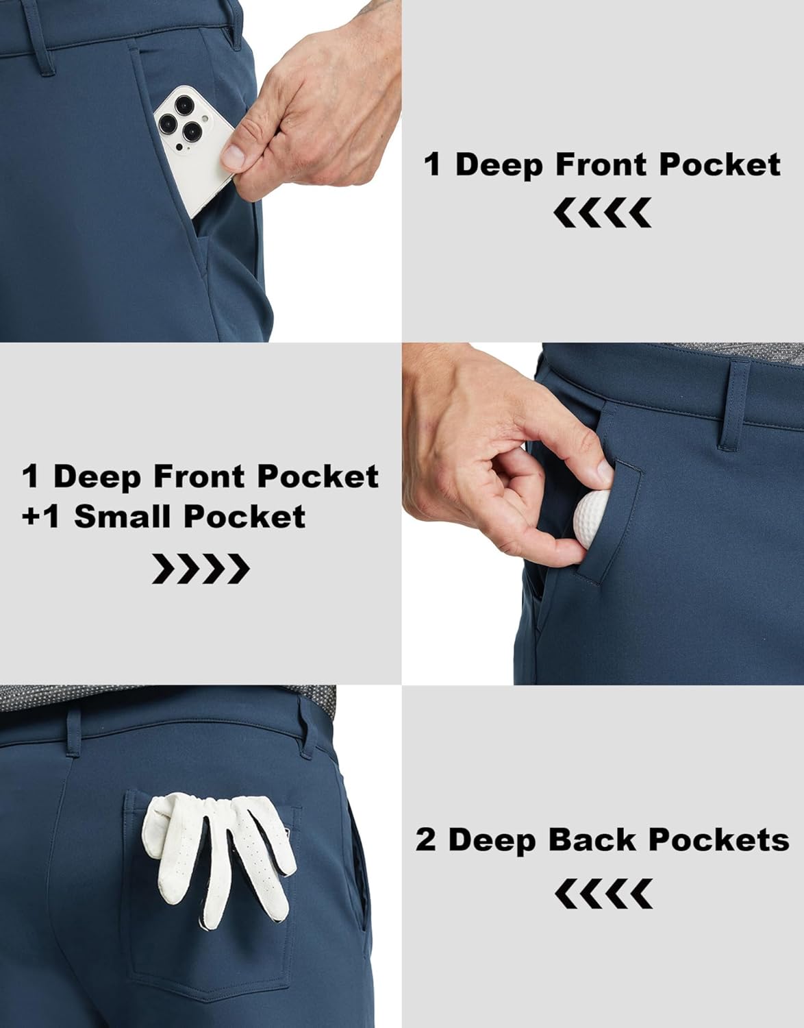 MICHEL ROUEN Mens Golf Pants Fleece Lined Water-Resistant Dress Pants Business Casual Outdoor Winter Pants for Men - Image 5