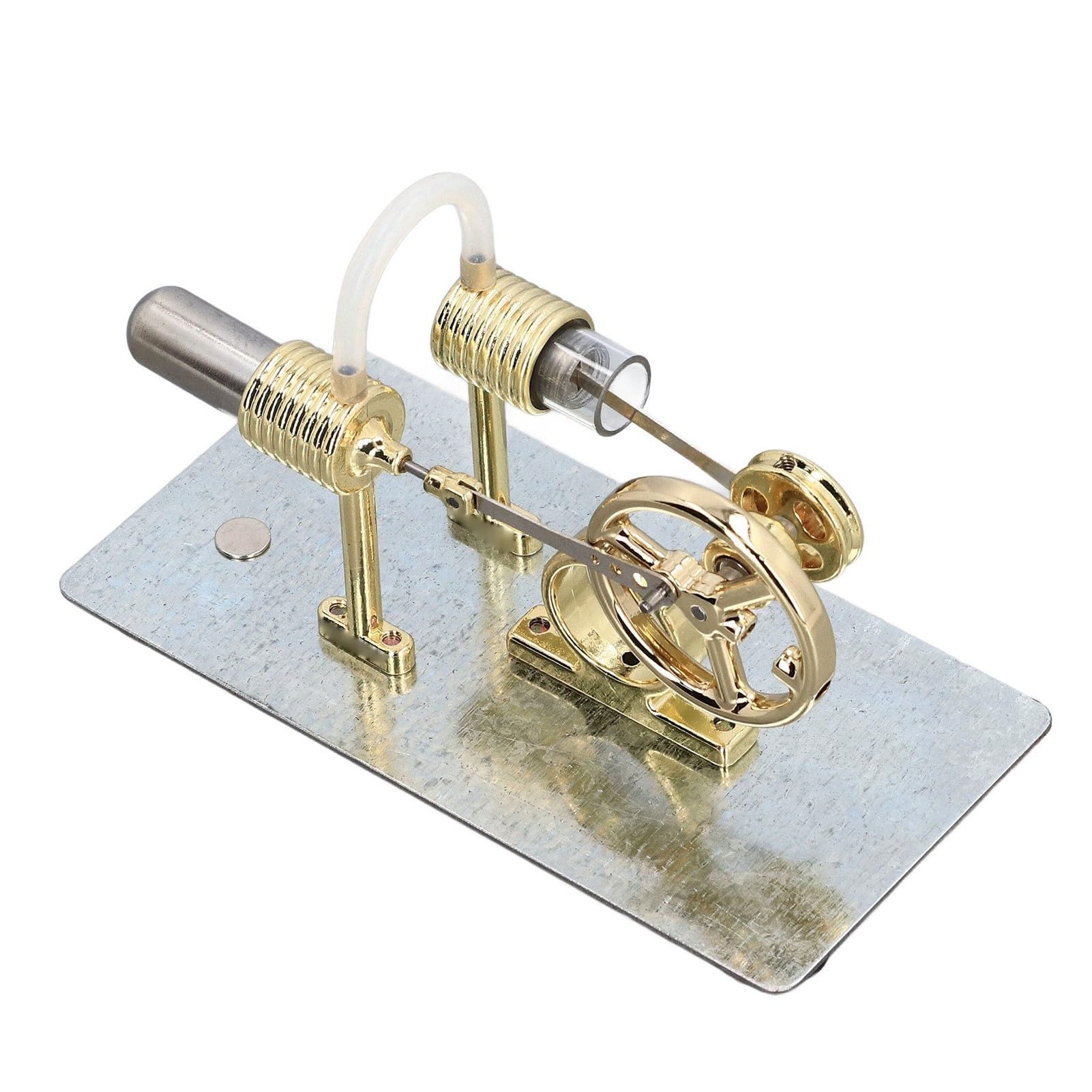 Kit motore Stirling a 16 cilindri, facile da montare, modello scientifico per scopi educativi e decorazione da scrivania, in acciaio inox