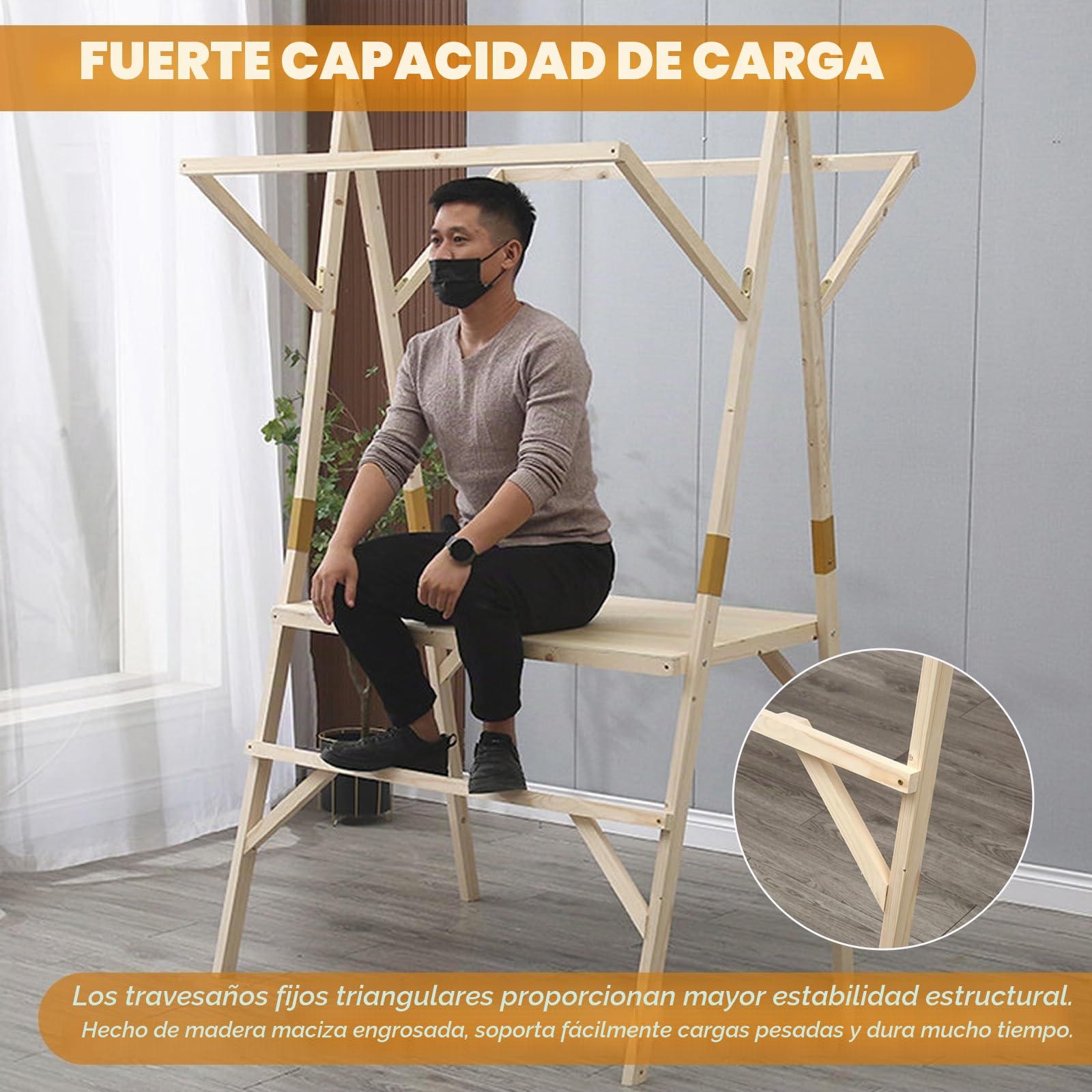 HARELA Carrito De Comida Callejera De Madera, Genérico Puesto De Mercado con Toldo, Puestos Plegables for ferias de artesanías, para Tiendas Mercados(Yellow B,120cm/47.2in)