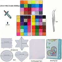 Vista 2 de ZLLBTMO 39000 Pcs Fuse Beads Kit for Craft Making 72 Colors 2.6mm Mini Small Iron Beads Set for Aduld, with Box, 4 Pegboards, 1 Drawing, 1 Tweezers