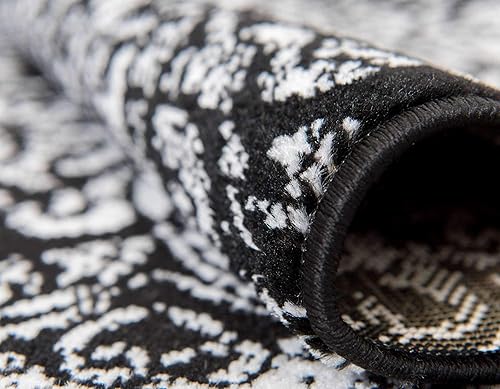 Miniatura 6 de Unique Loom - Tapete rectangular de 9 x 12 pies, estilo clásico y tradicional, colección Sofía, modelo 3138656, color beige., Polipropileno, Negro