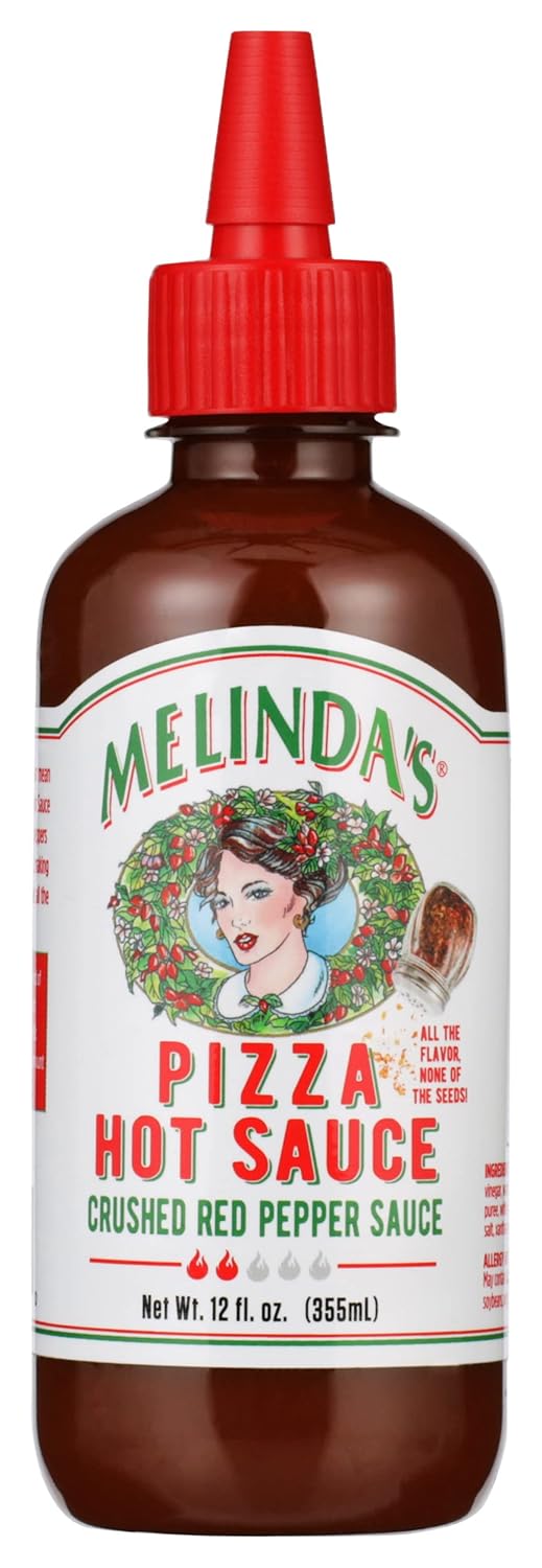 Melinda’s Pizza Hot Sauce, Gluten Free, Abalone Free, 12 Fluid Ounce (Pack of 6)