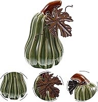 Vista 4 de FAVOMOTO Calabazas de cerámica, calabazas artificiales, decoración del hogar, regalo para decoración de mesa de otoño, calabaza falsa artificial