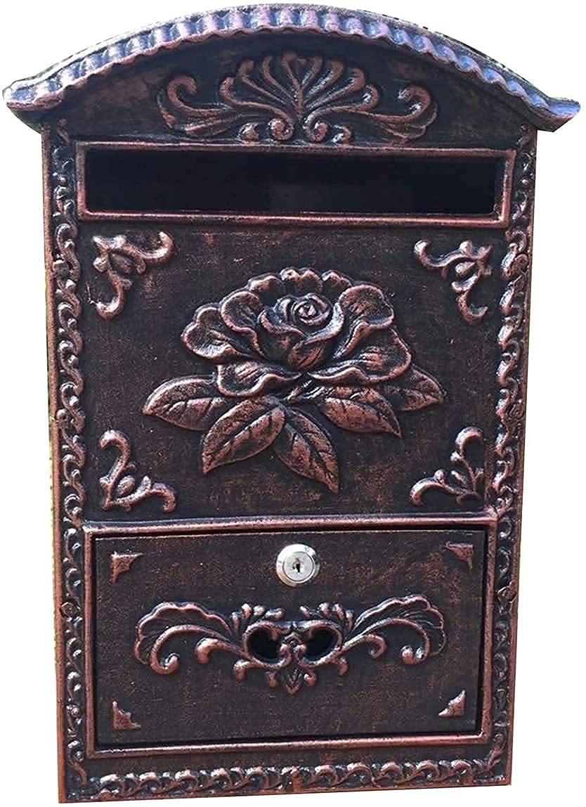 letter box， Letter Box Cages Postbox Locking Mailbox European Villa Cast Aluminum Wrought Iron