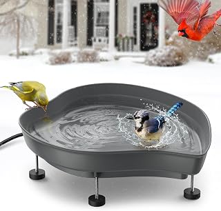 Heated Bird Bath for Outdoors for Winter - 60W Thermostatically Controlled Birdbath Heater for Winter with Large Capacity, All Seasons Available Bird Bath Heater for Outdoor in Winter Garden Yard