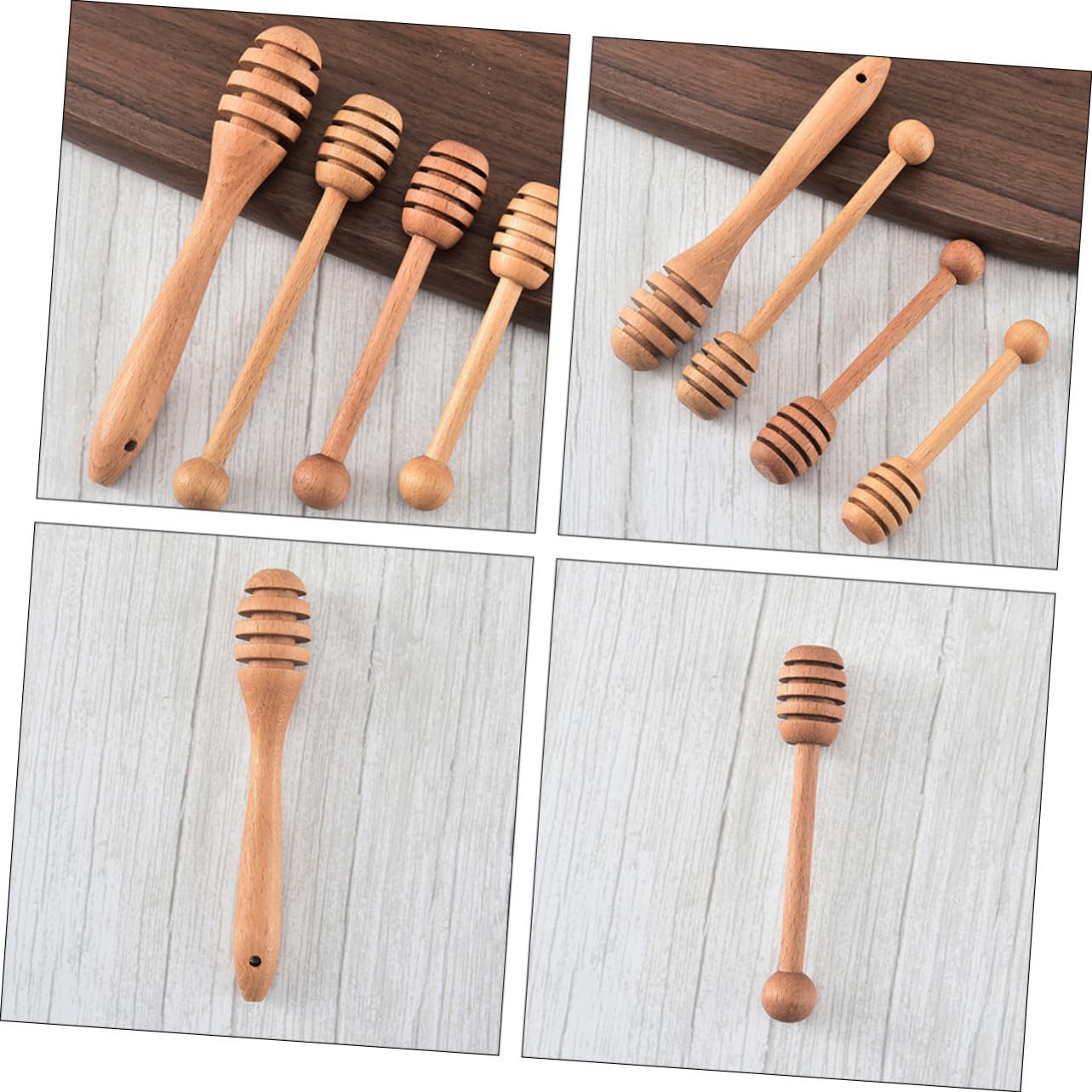 4 Pcs Honey Stick Stirring Simple Sugar Syrup Bread Dough Whisk Honey Spoon Dipper Bread Mixer Exquisite Honey Spoons Stylish Juice Stirrers Novel Honey Stirrers Beech re-usable FUNOMOCYA