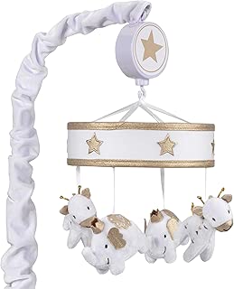 Lambs & Ivy Signature Jamboree Musical Baby Crib Mobile - Gold, White, Animals - coolthings.us